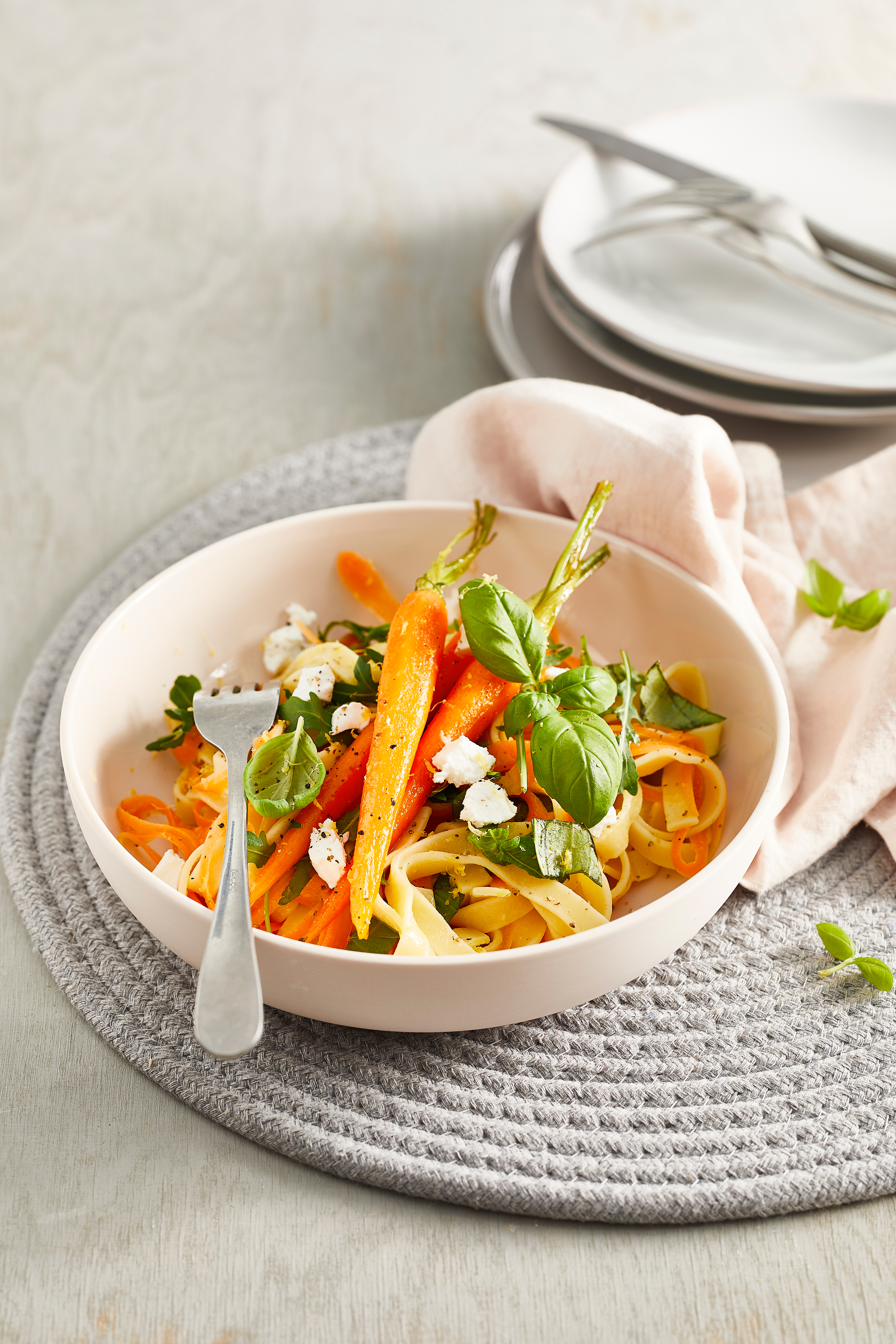 Tagliatelle met bospeen en geitenkaas