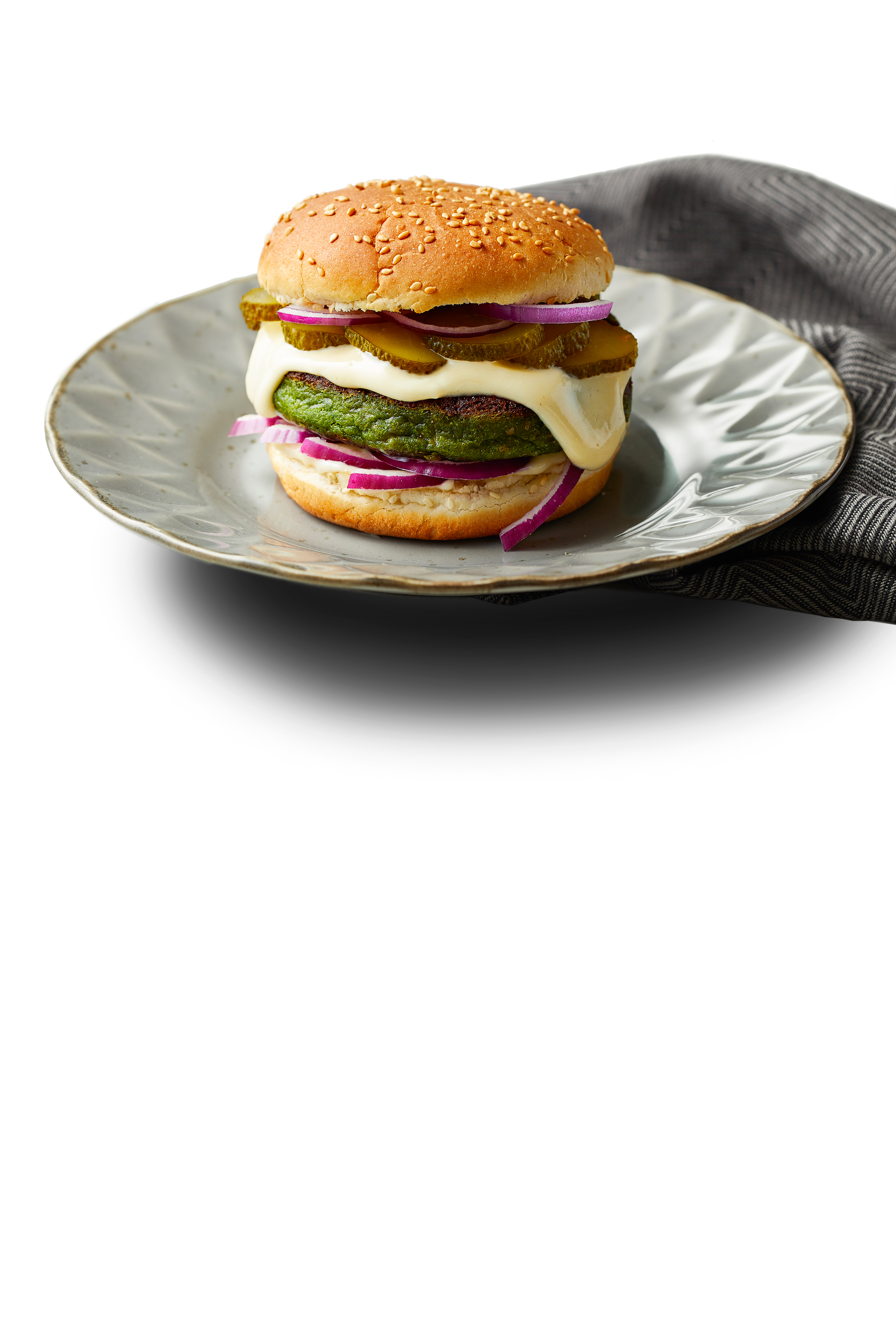 Groene cheeseburger met aioli