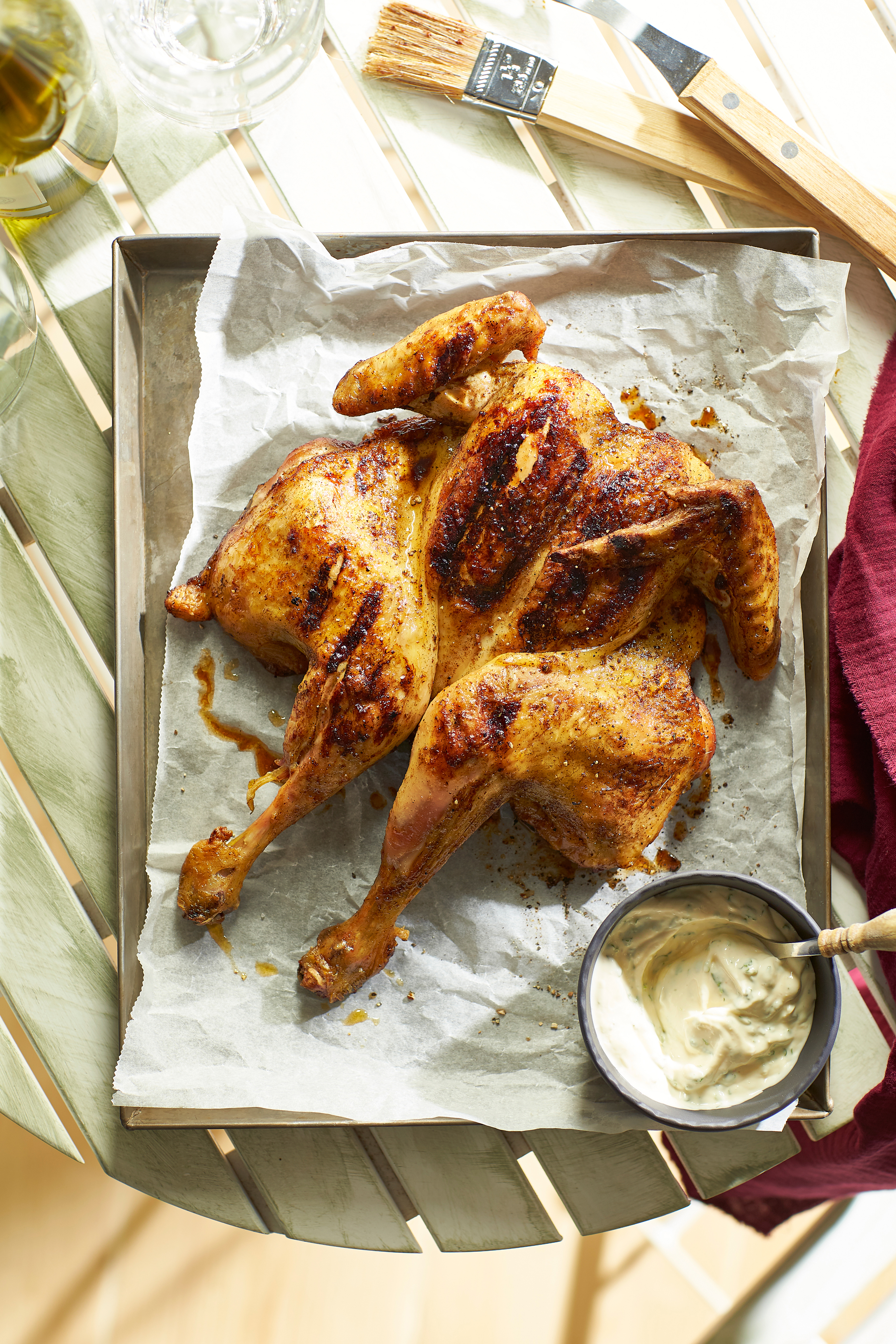 Slow roasted spagaat-kip