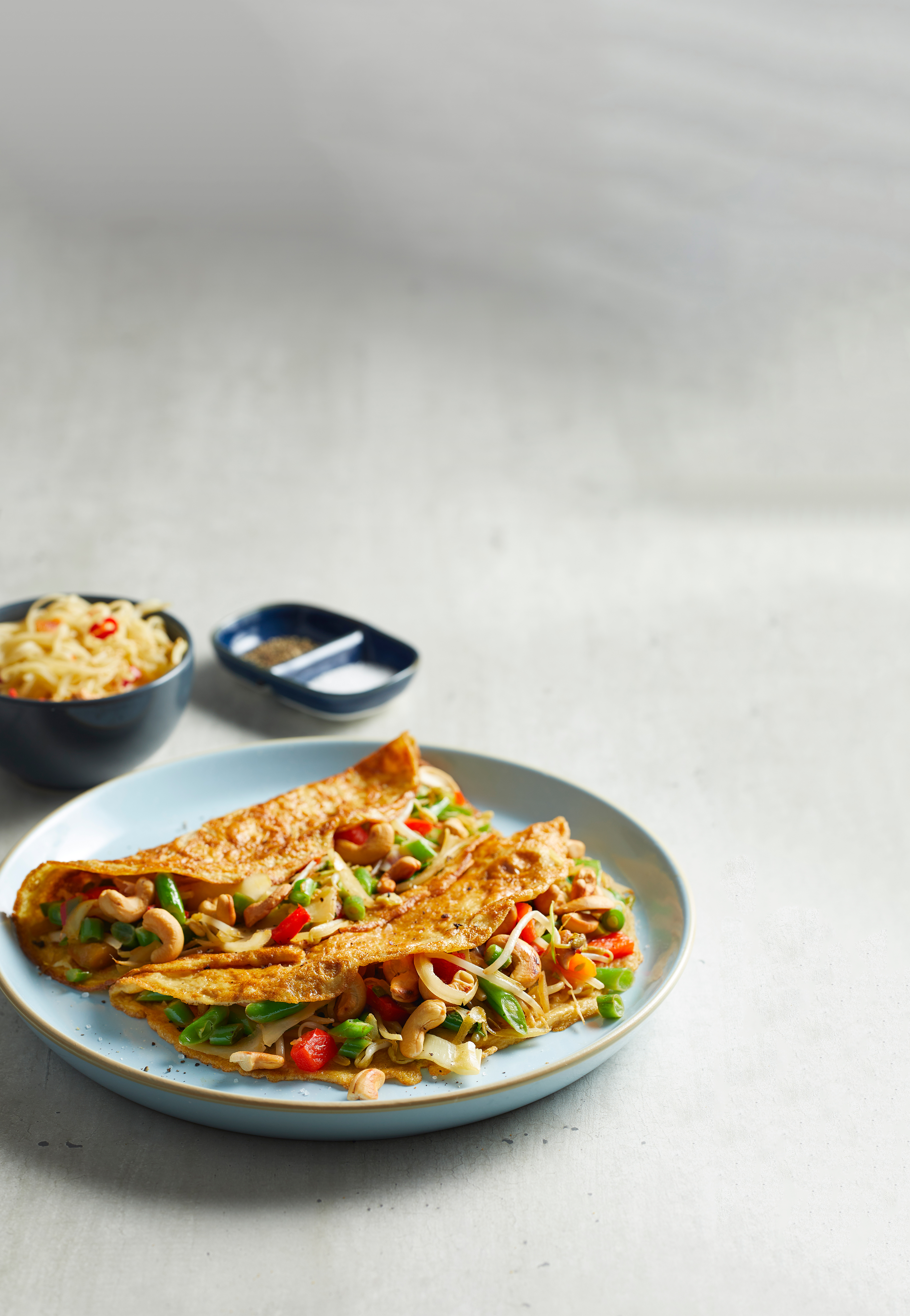 Vietnamese omelet met wokgroenten