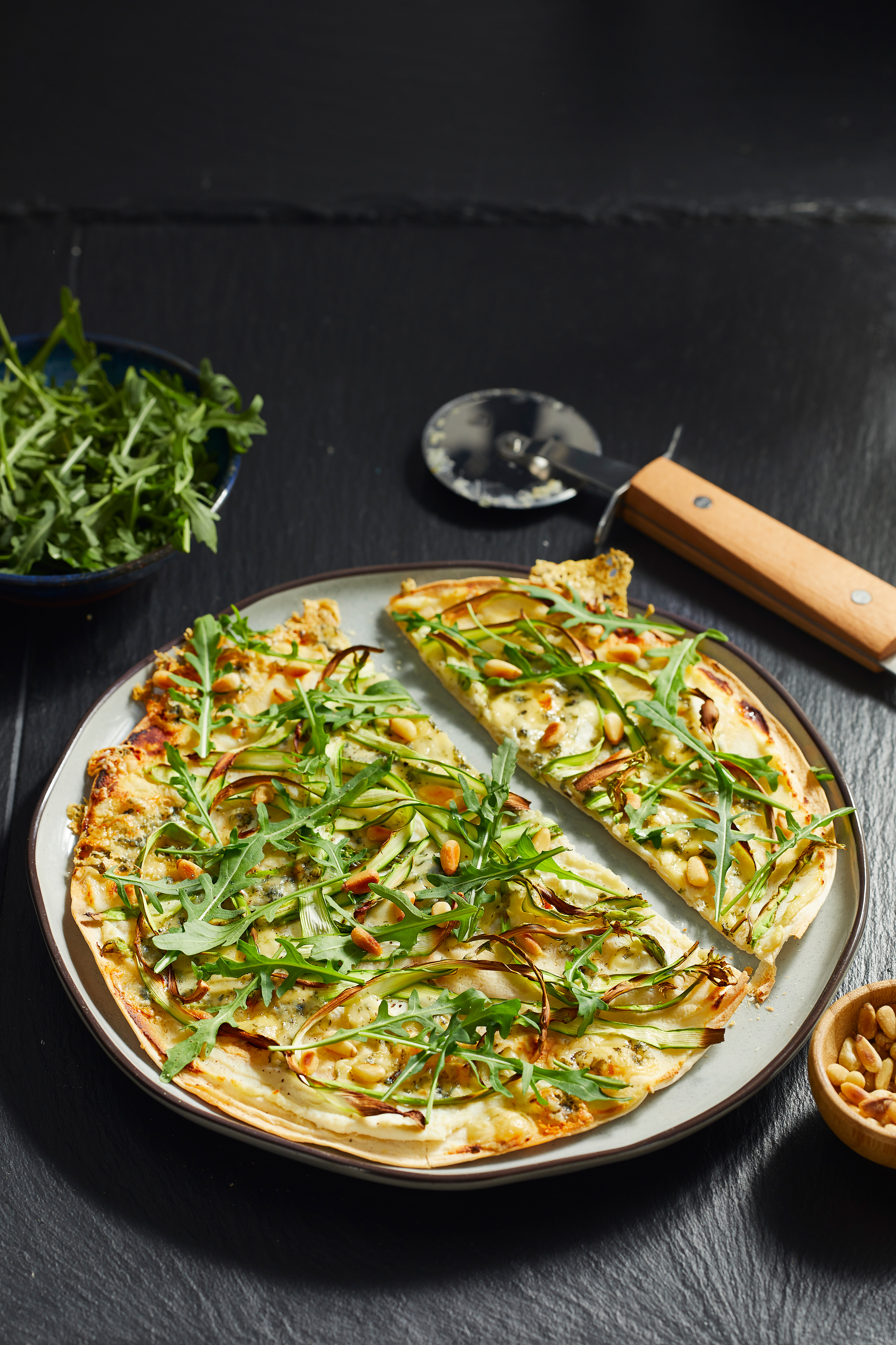 Asperge-tortillapizza