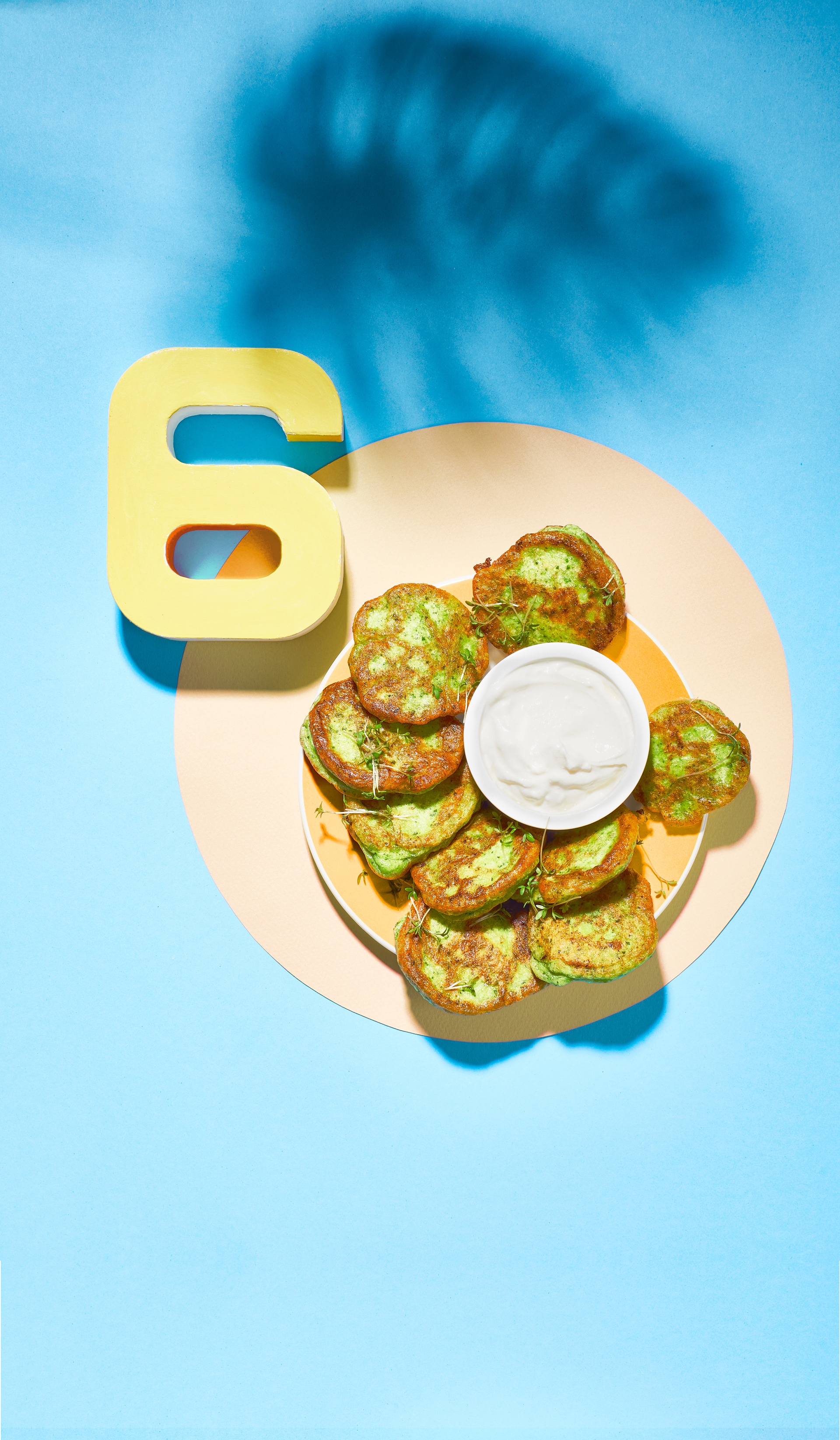 Groene blini's met zure room