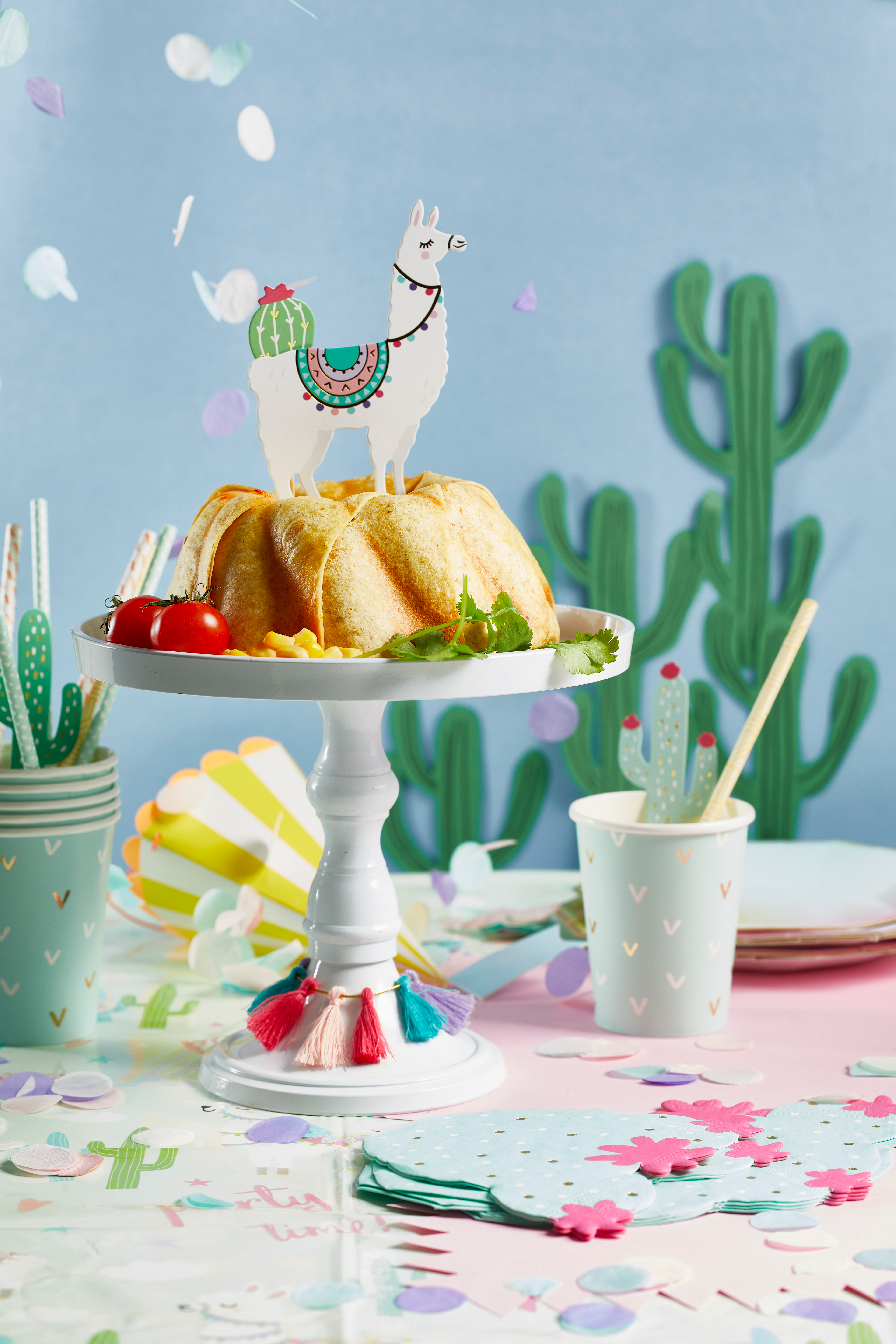 Tortillatulband met zoete-aardappelchili