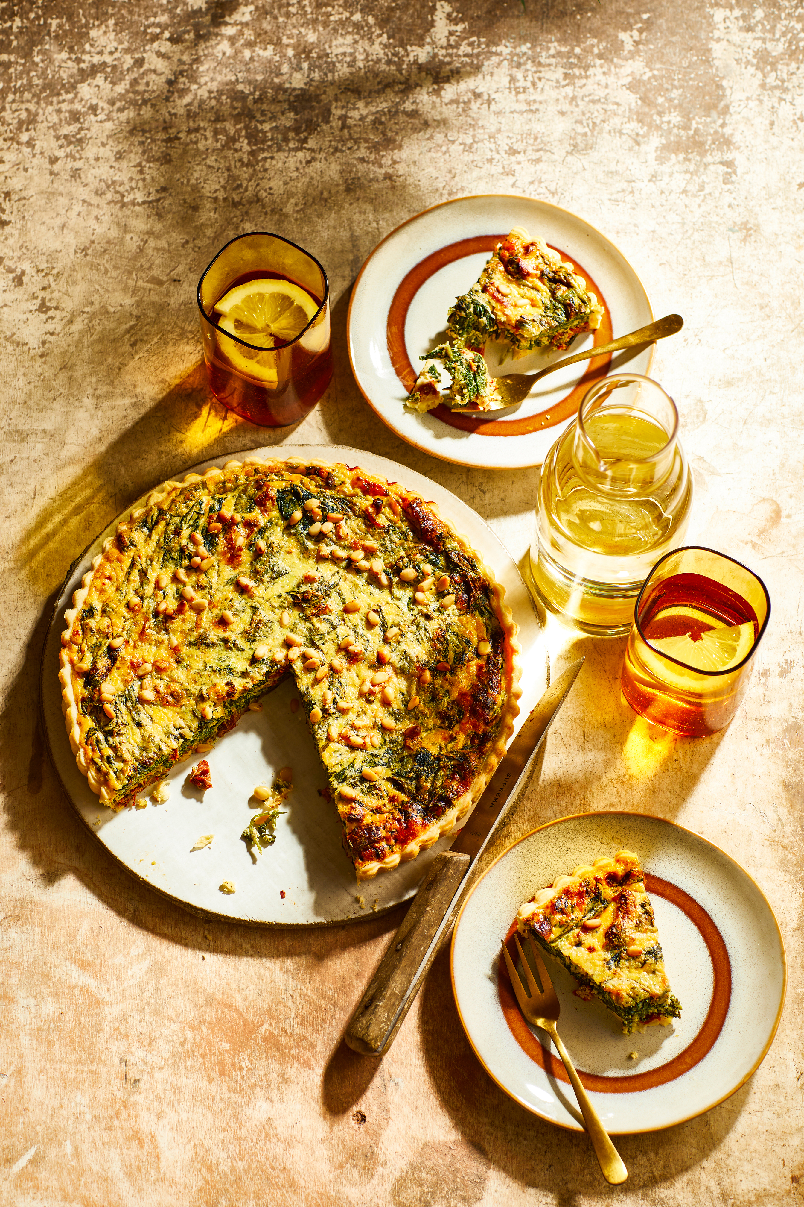 Spinazietaart met ricotta en pijnboompitten