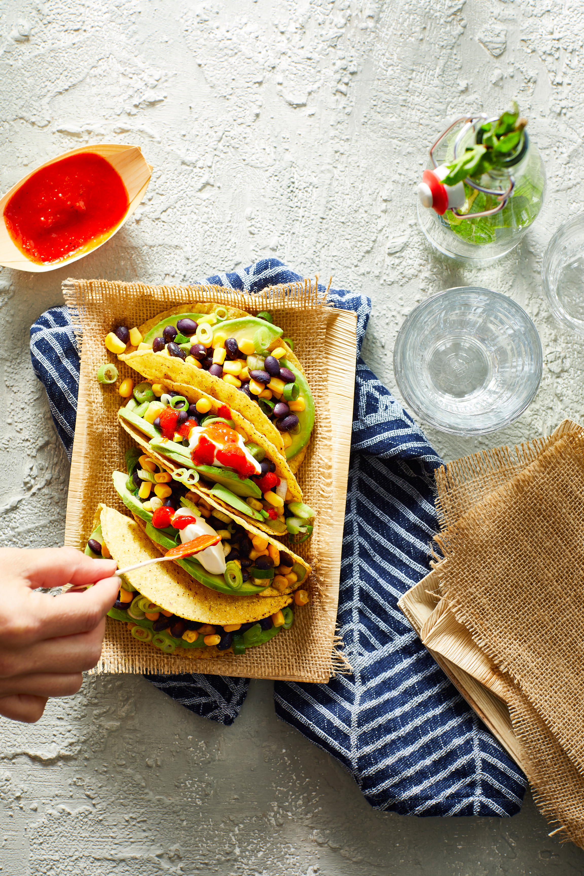 Bonentaco's met paprikasaus