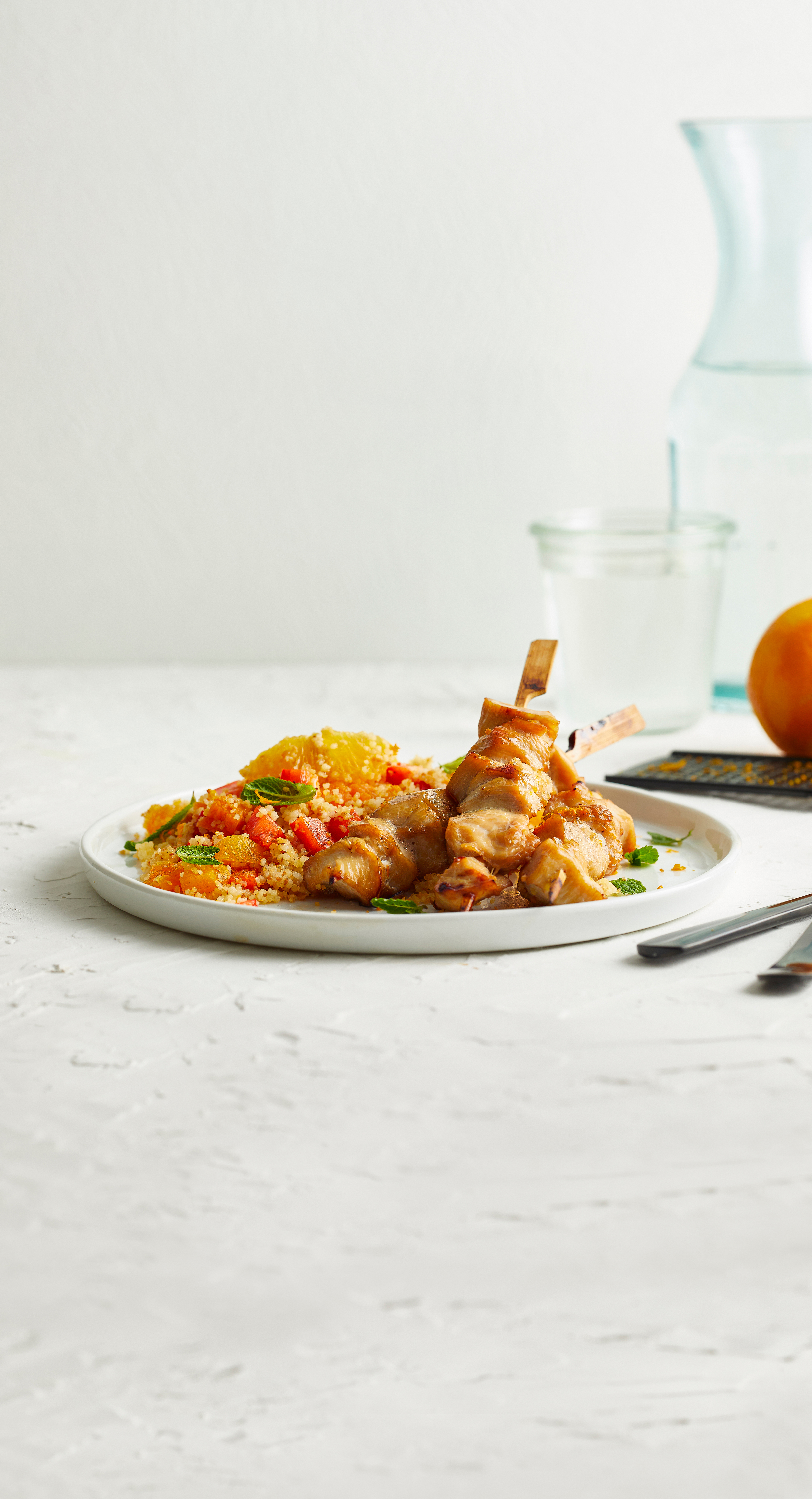 Zoete kipspiesjes met fruitige couscous