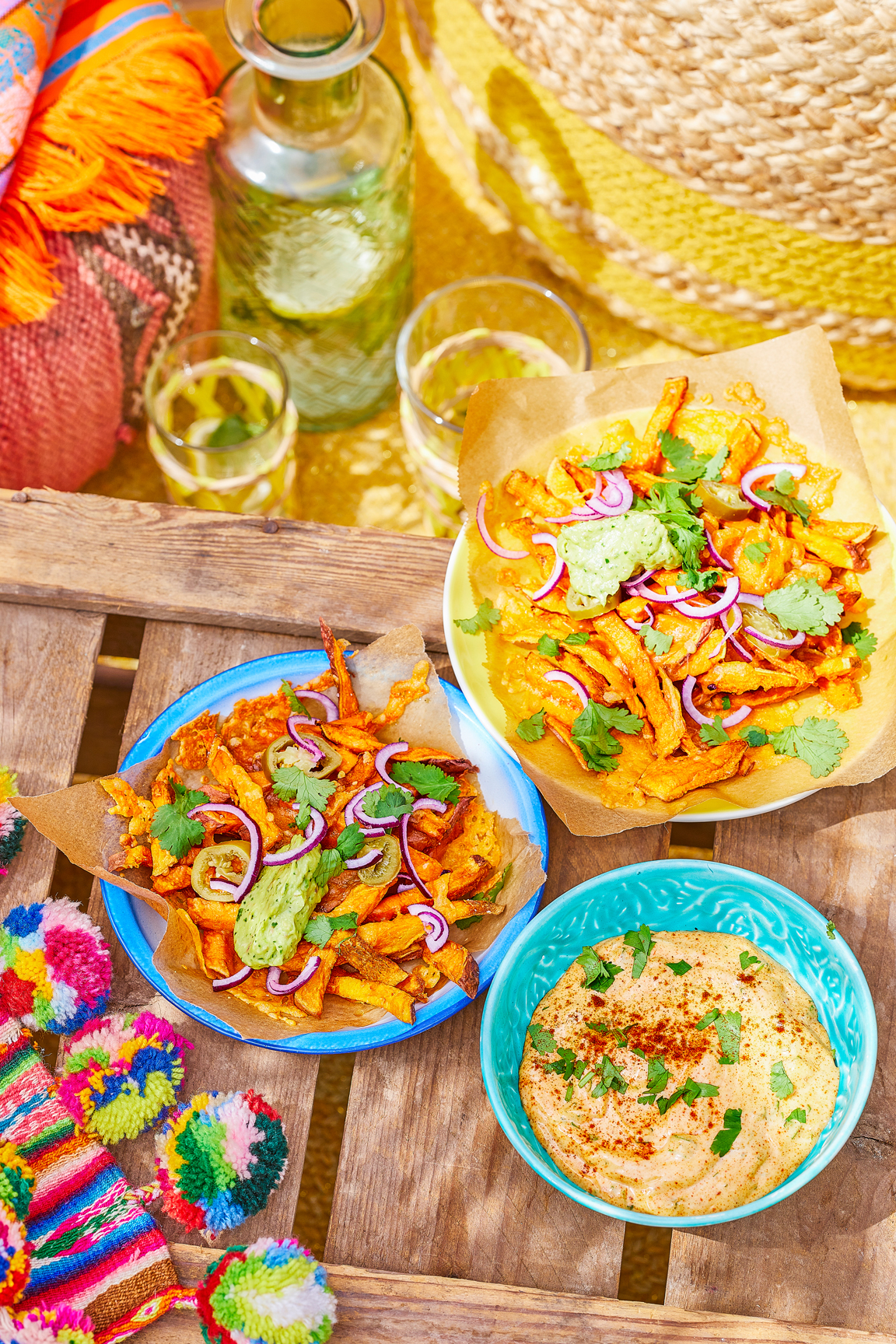 Nacho-frietjes van zoete aardappel