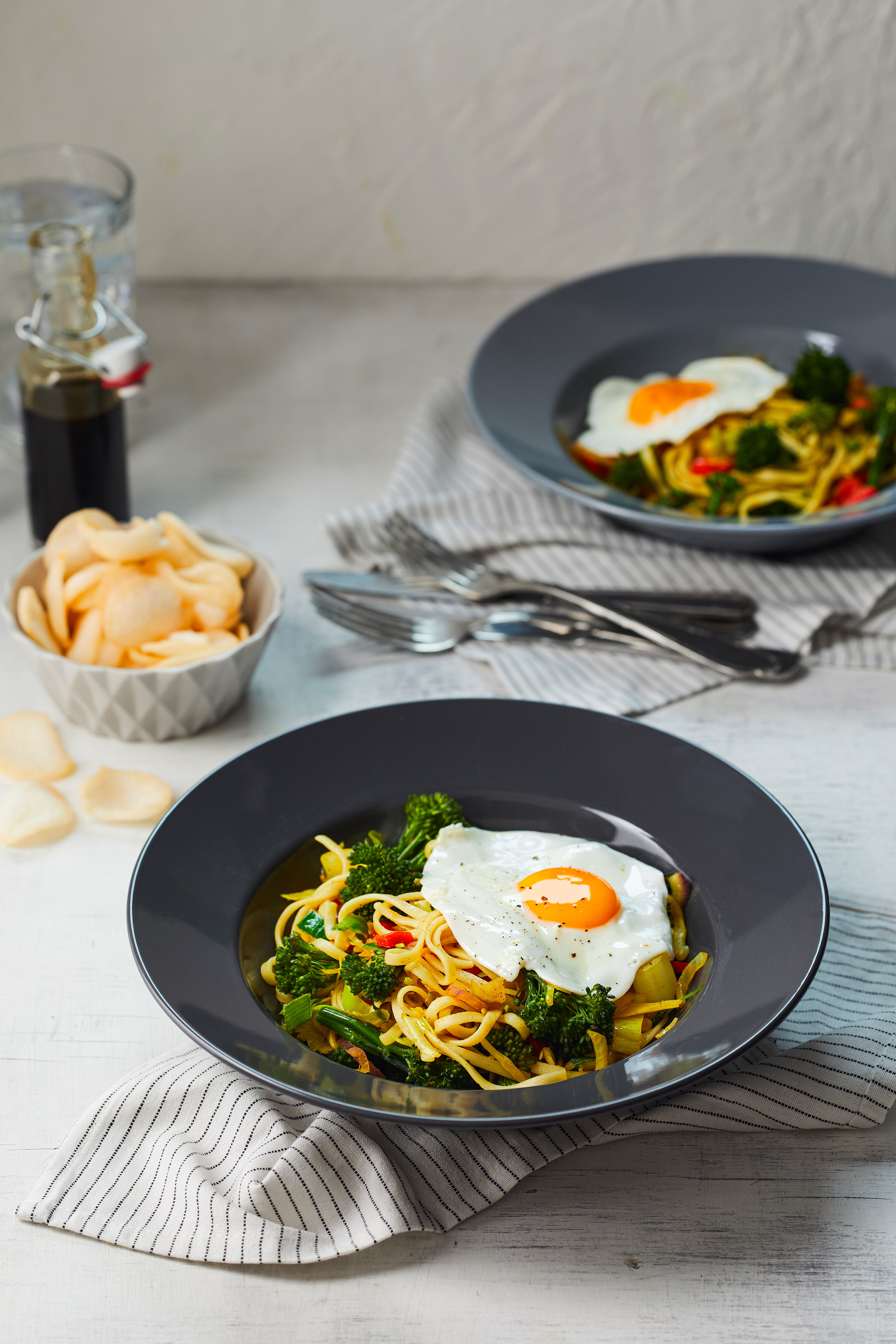 Groentebami met gebakken ei