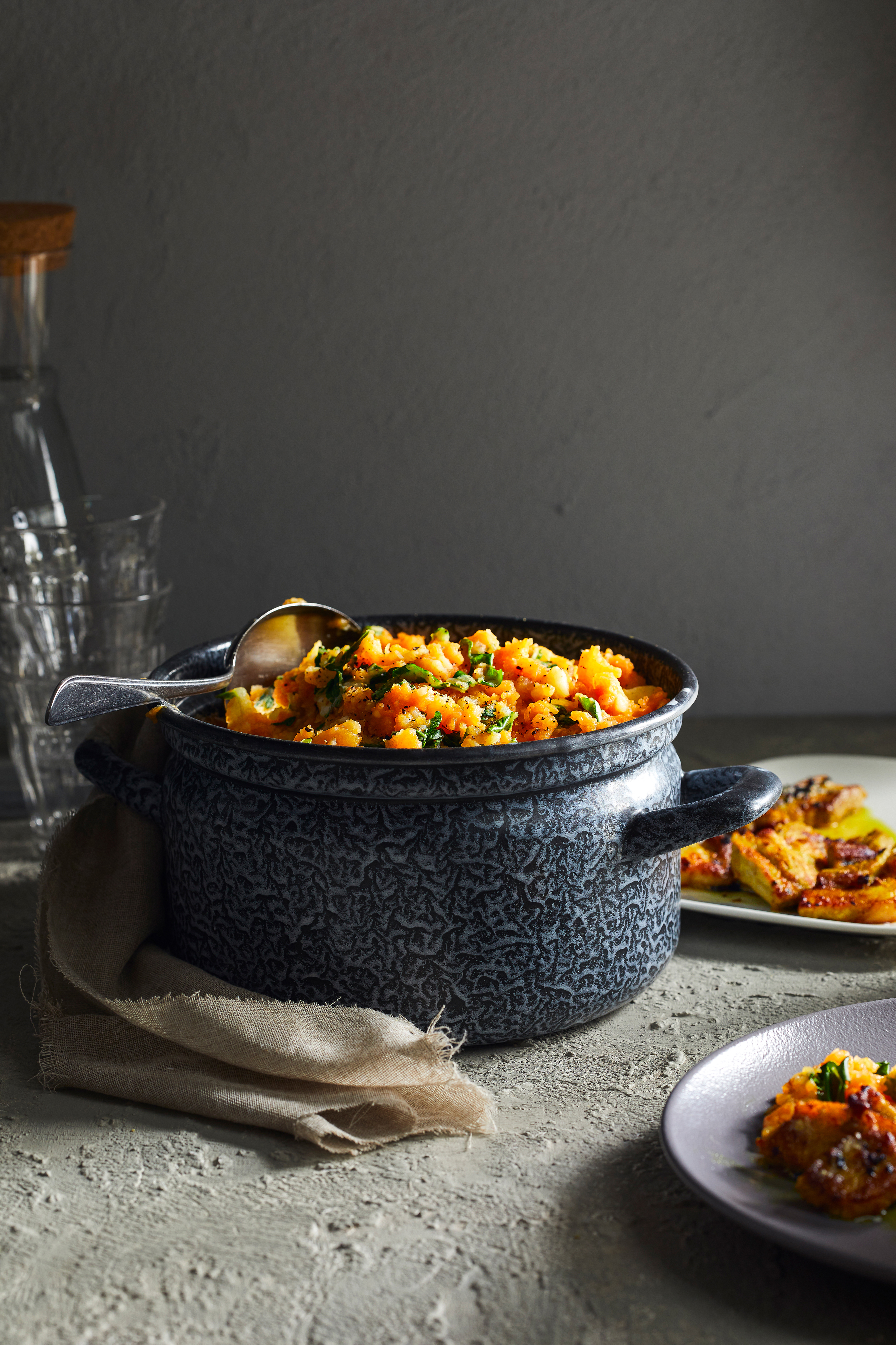 Pompoenstamp met paksoi en speklapjes