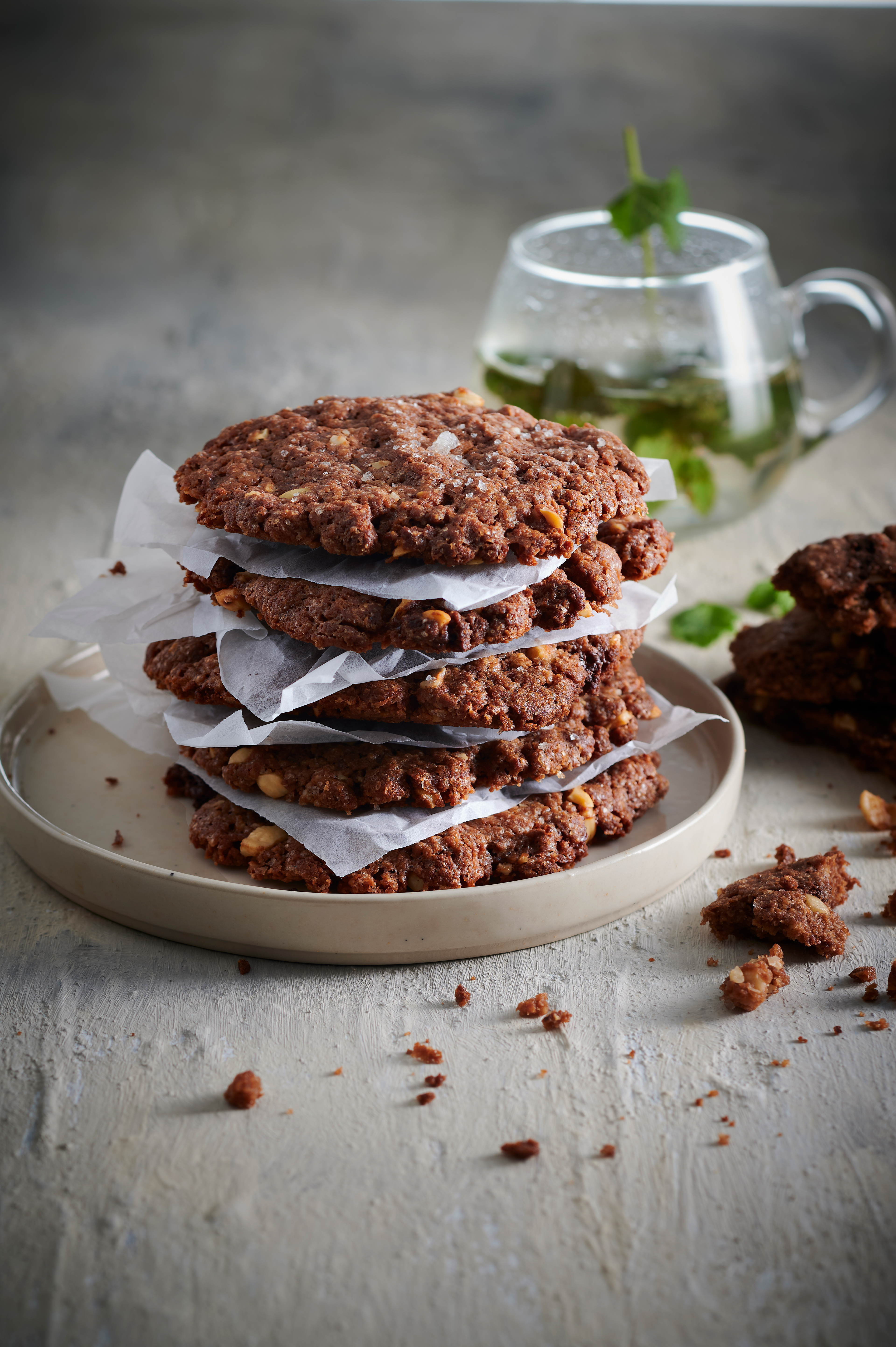 Zoute chocoladekoekjes met hazelnoten