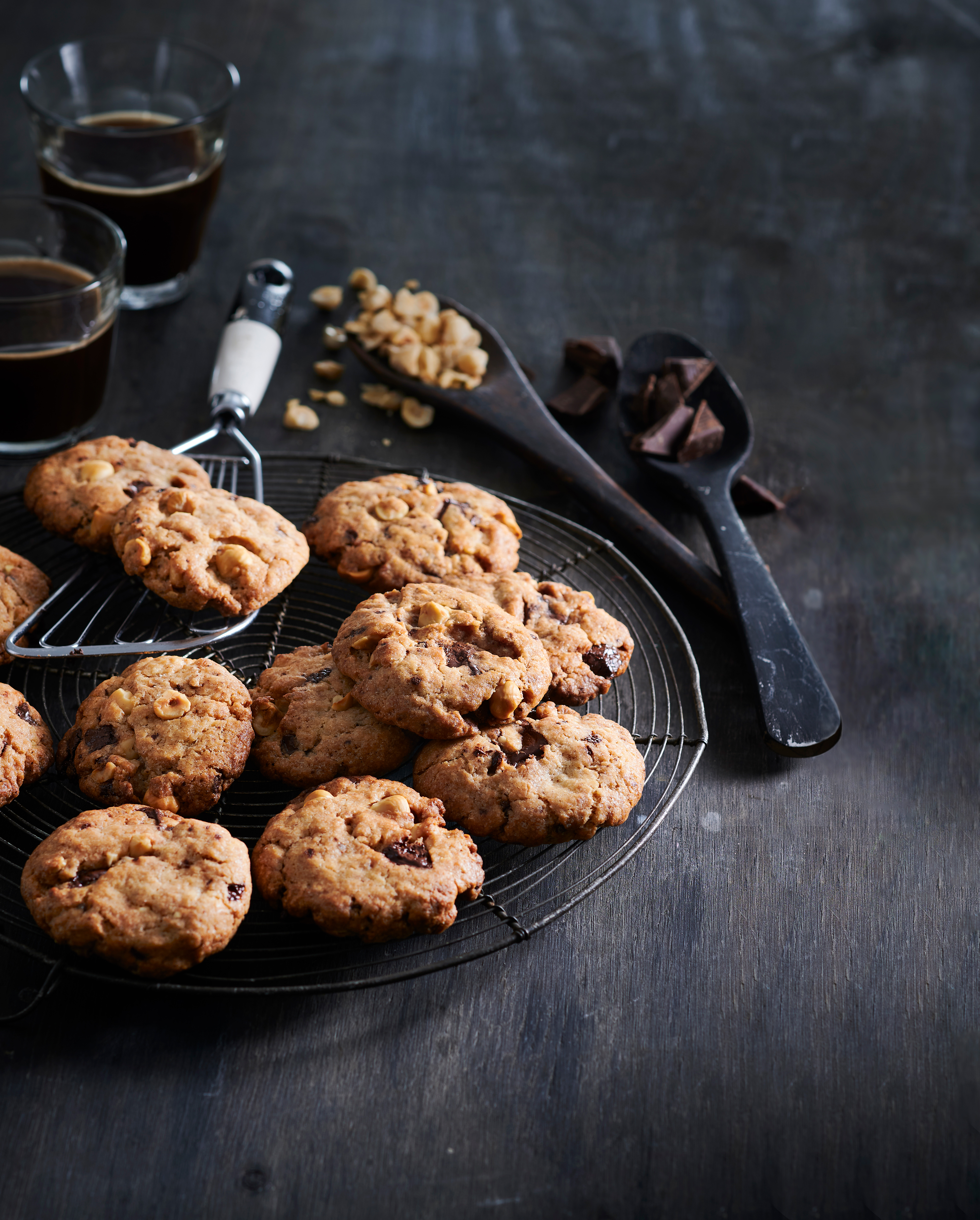 Chocolate chip cookies met hazelnoot