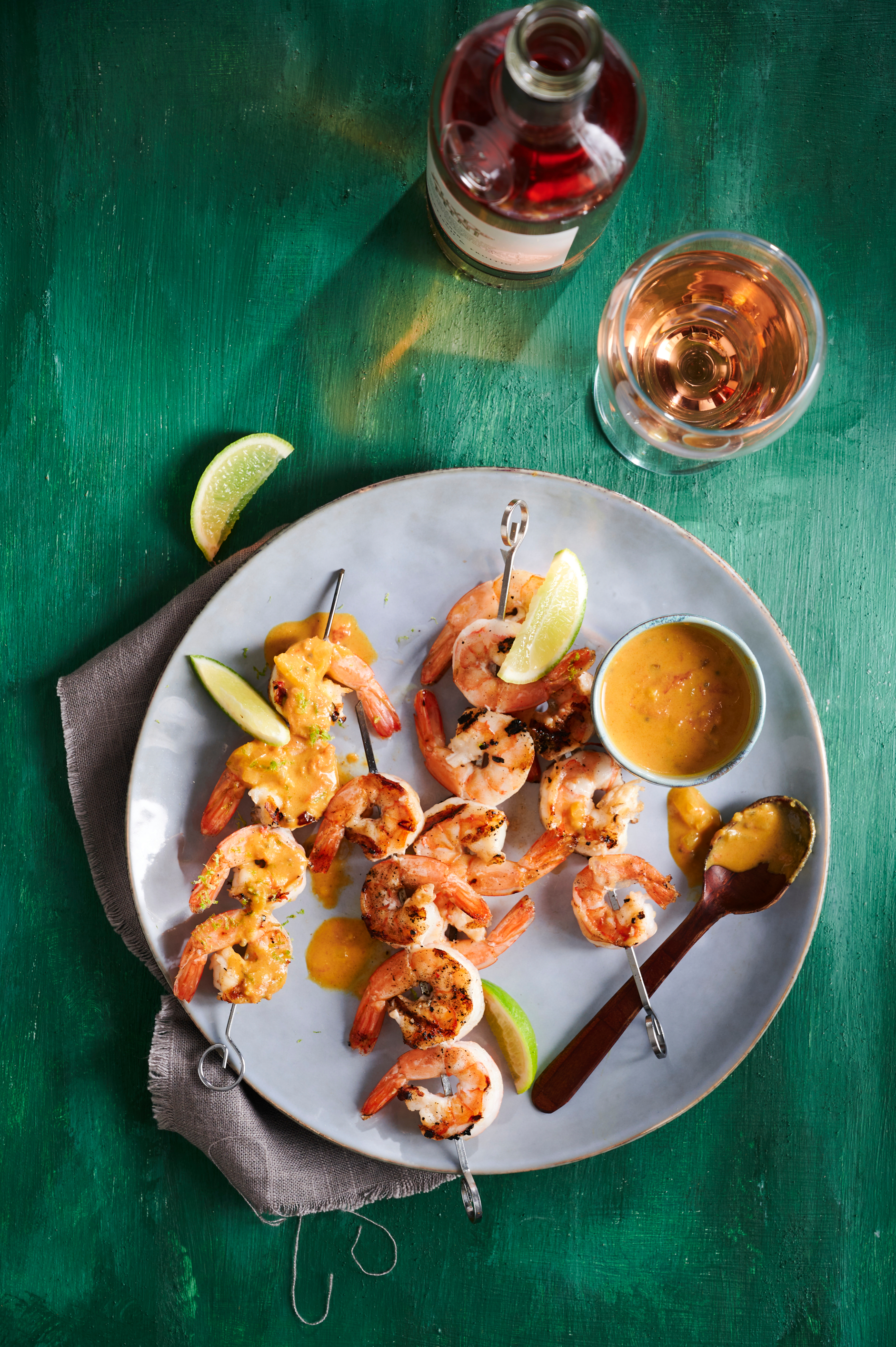 Durban curry garnalenspiesjes