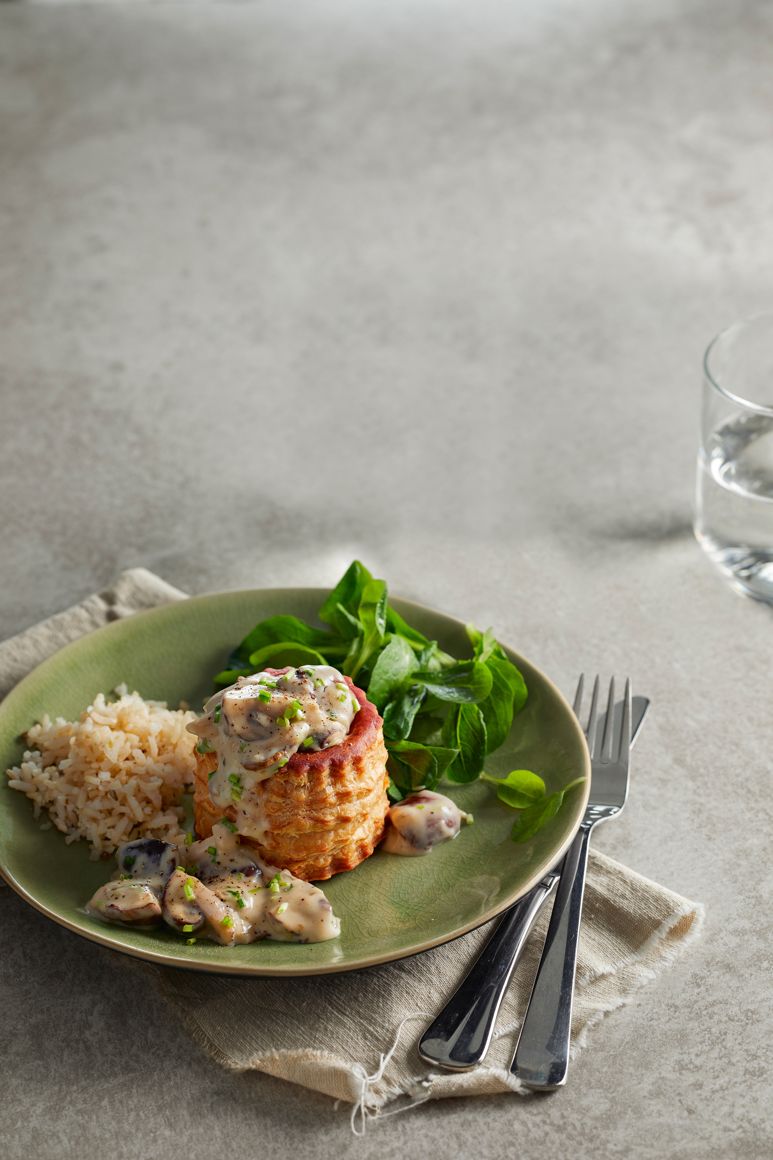 Paddenstoelenpasteitjes met rijst