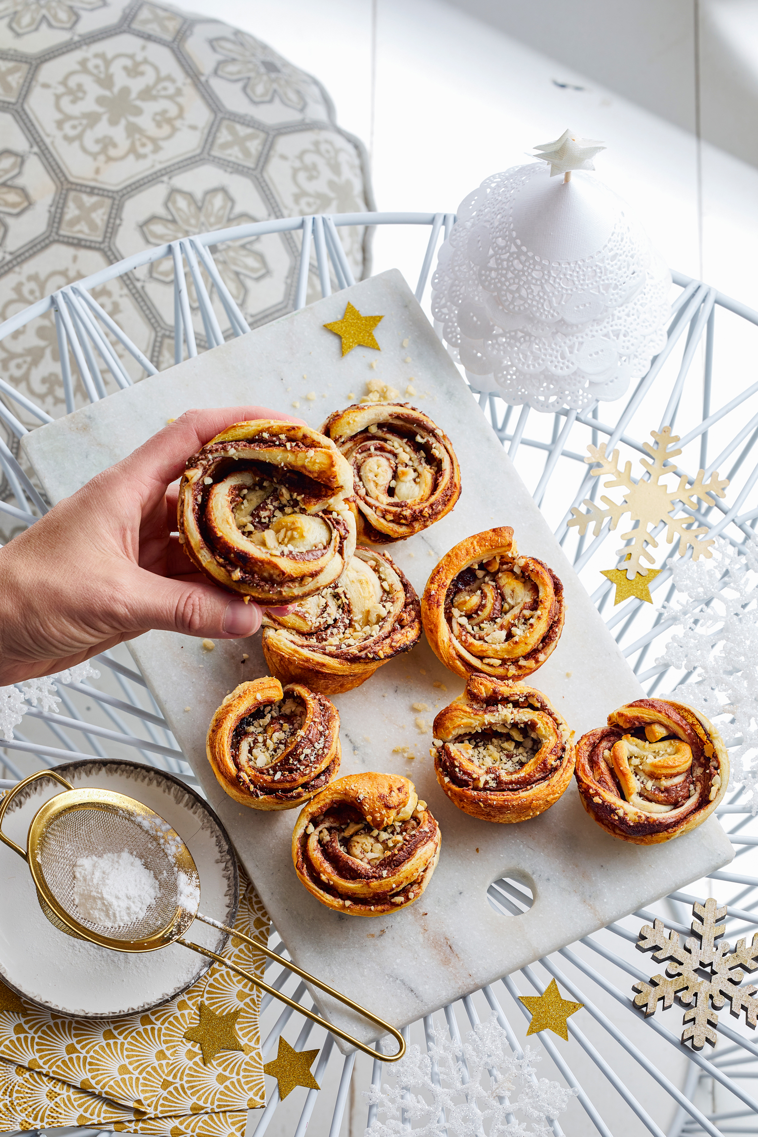 Cruffins met hazelnootpasta