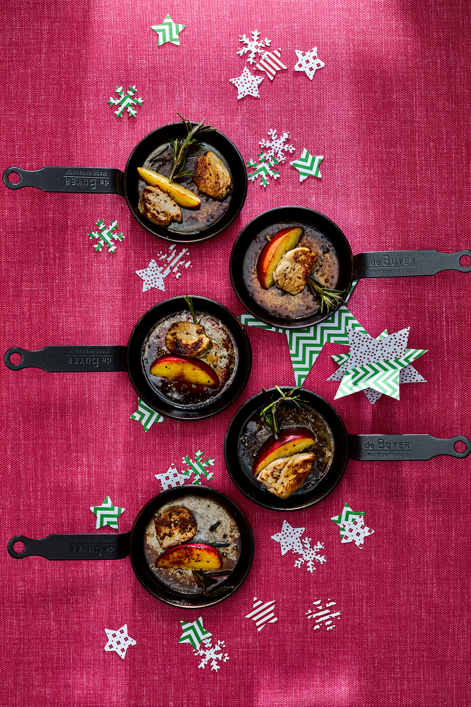 Rozemarijnspiesje met varkenshaas en appel