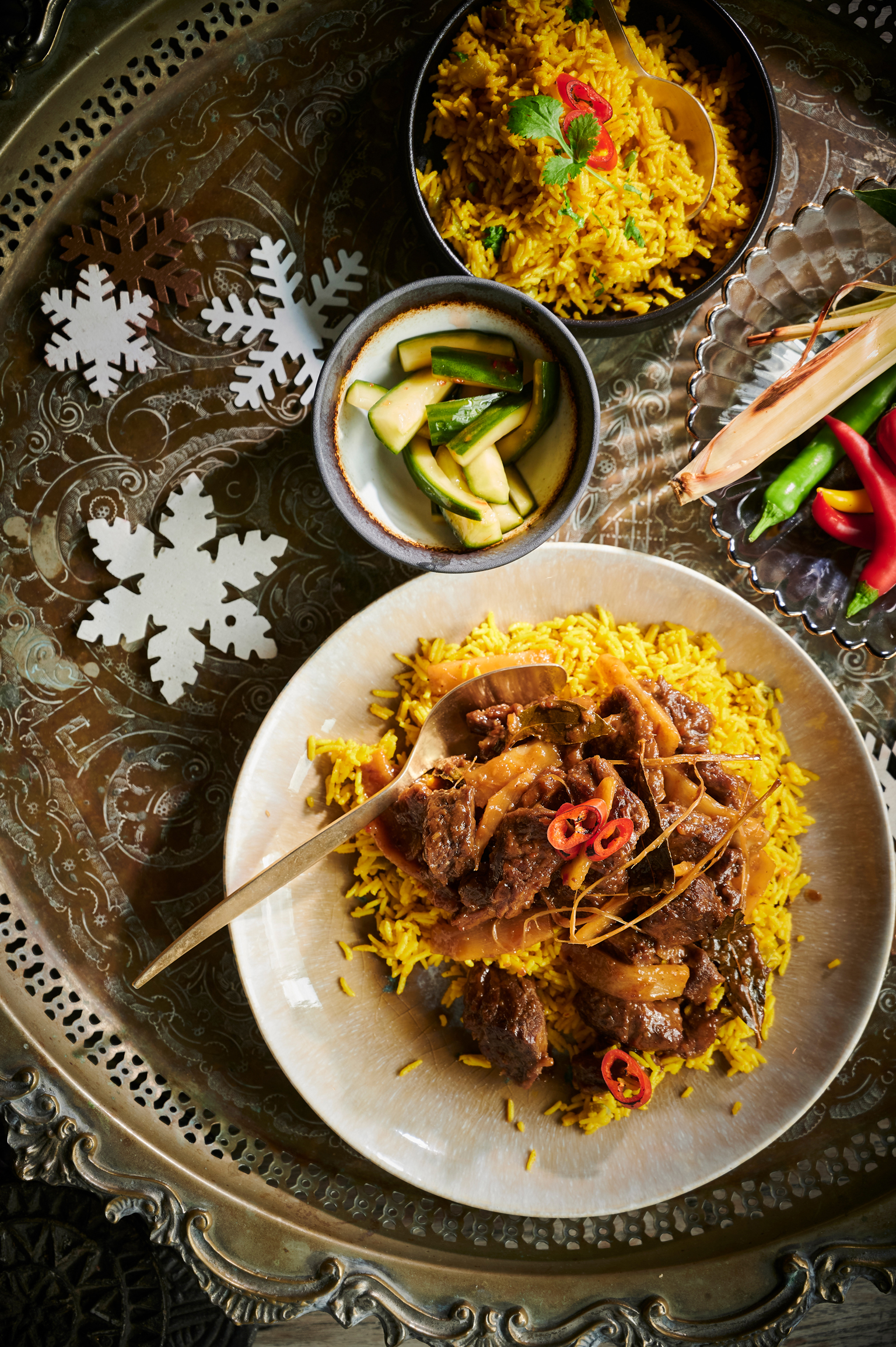 Rendang met nasi kuning