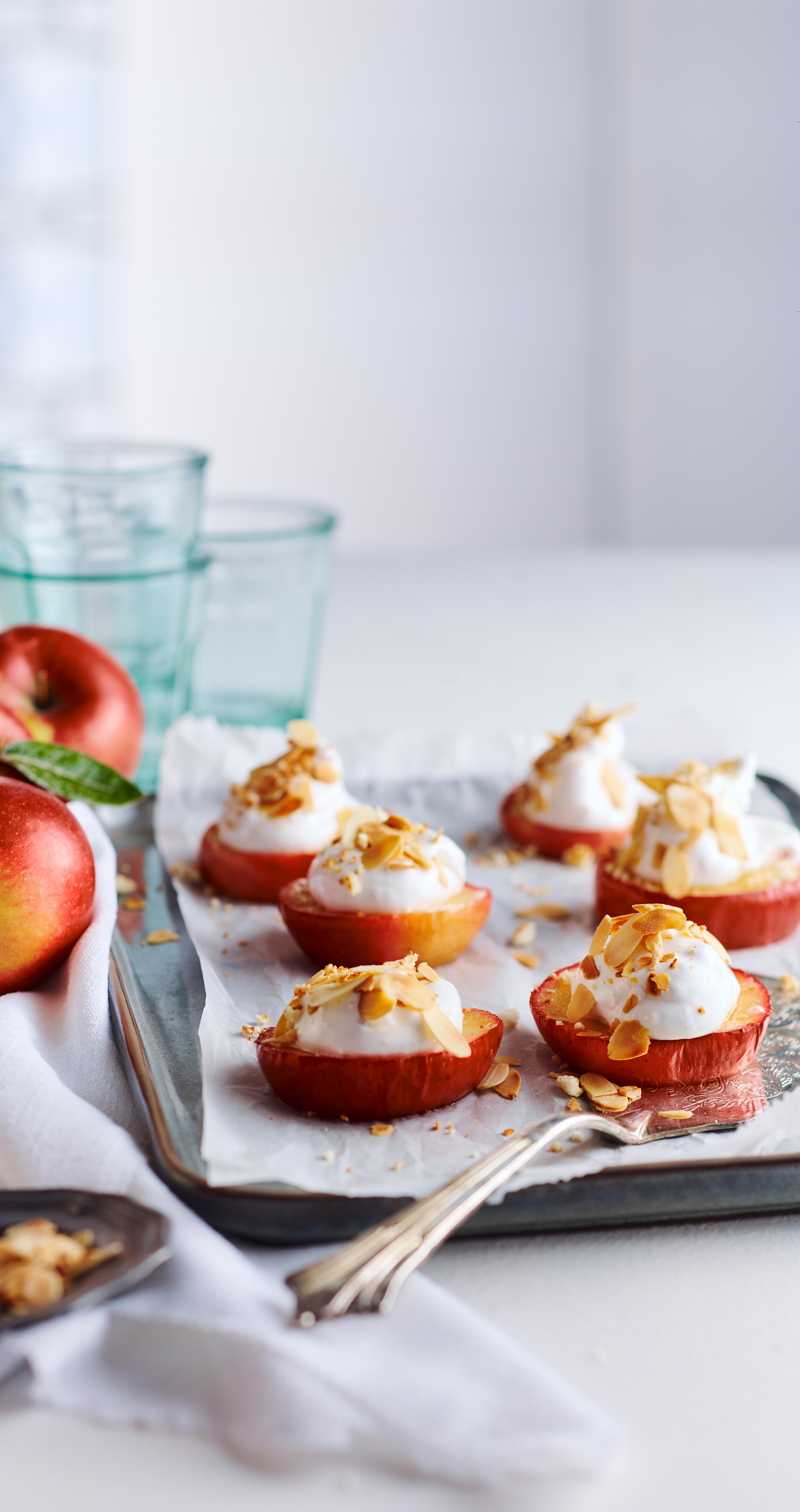 Appelschijven met amarettischuim