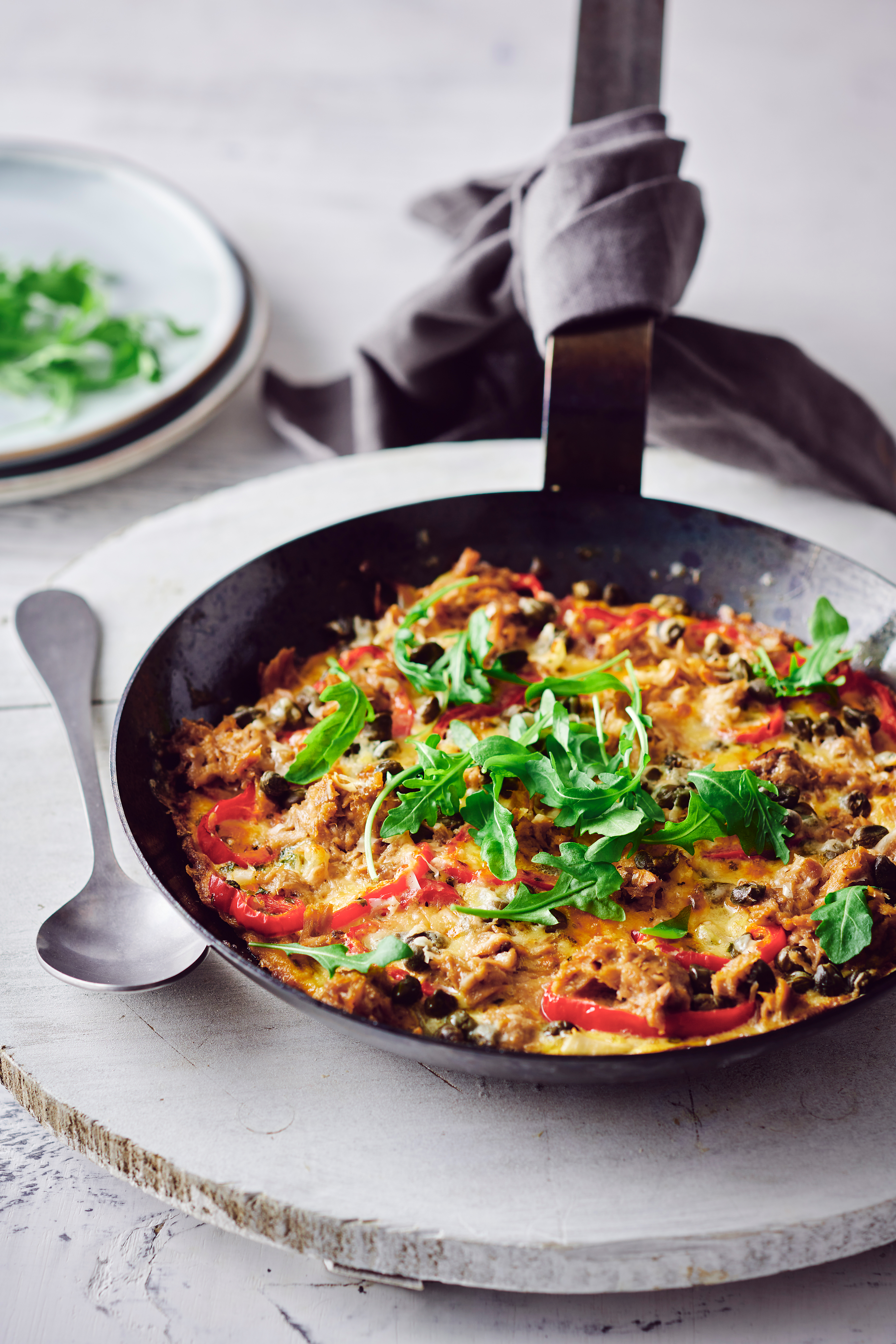 Frittata met tonijn en puntpaprika