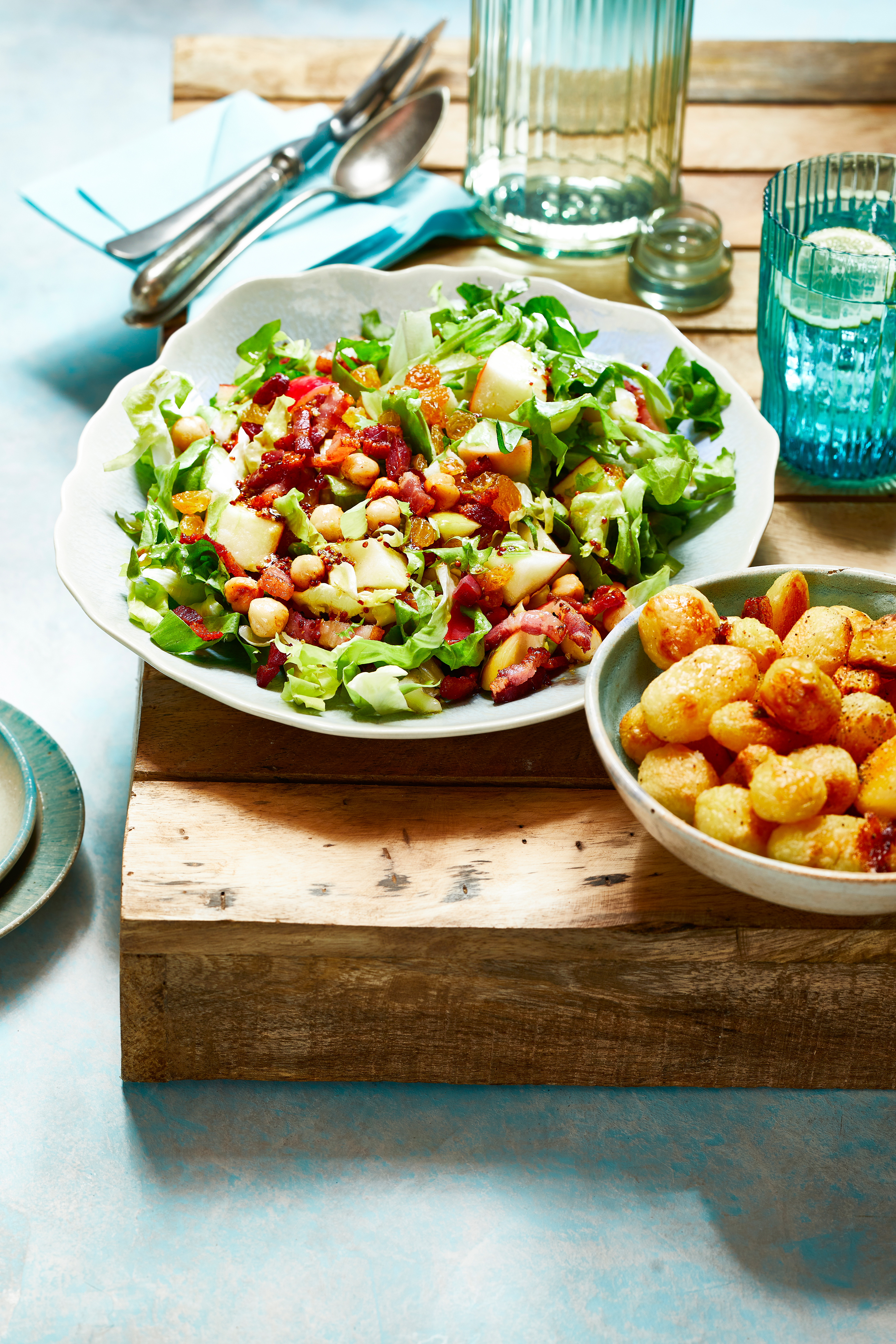 Andijviesalade met appel en spekjes