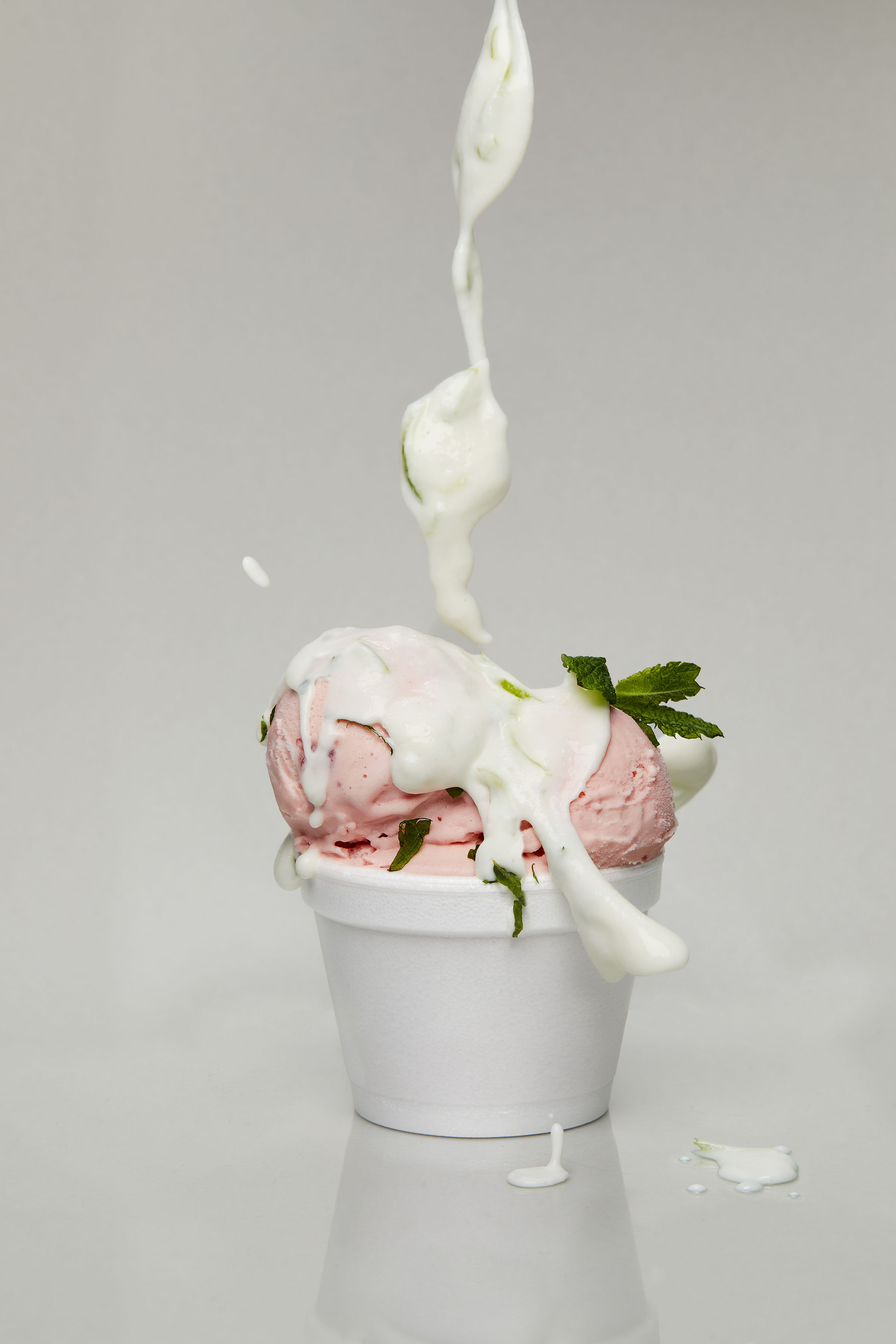 Aardbeienijs met kokosroom