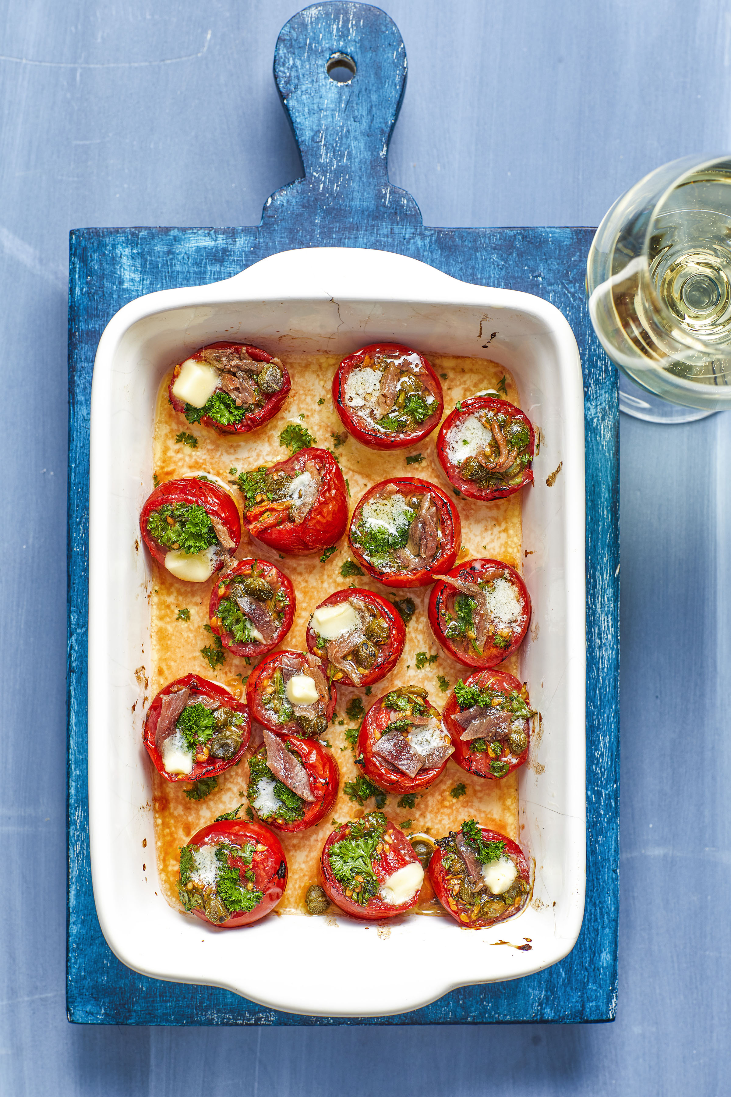 Gevulde tomaatjes uit de oven