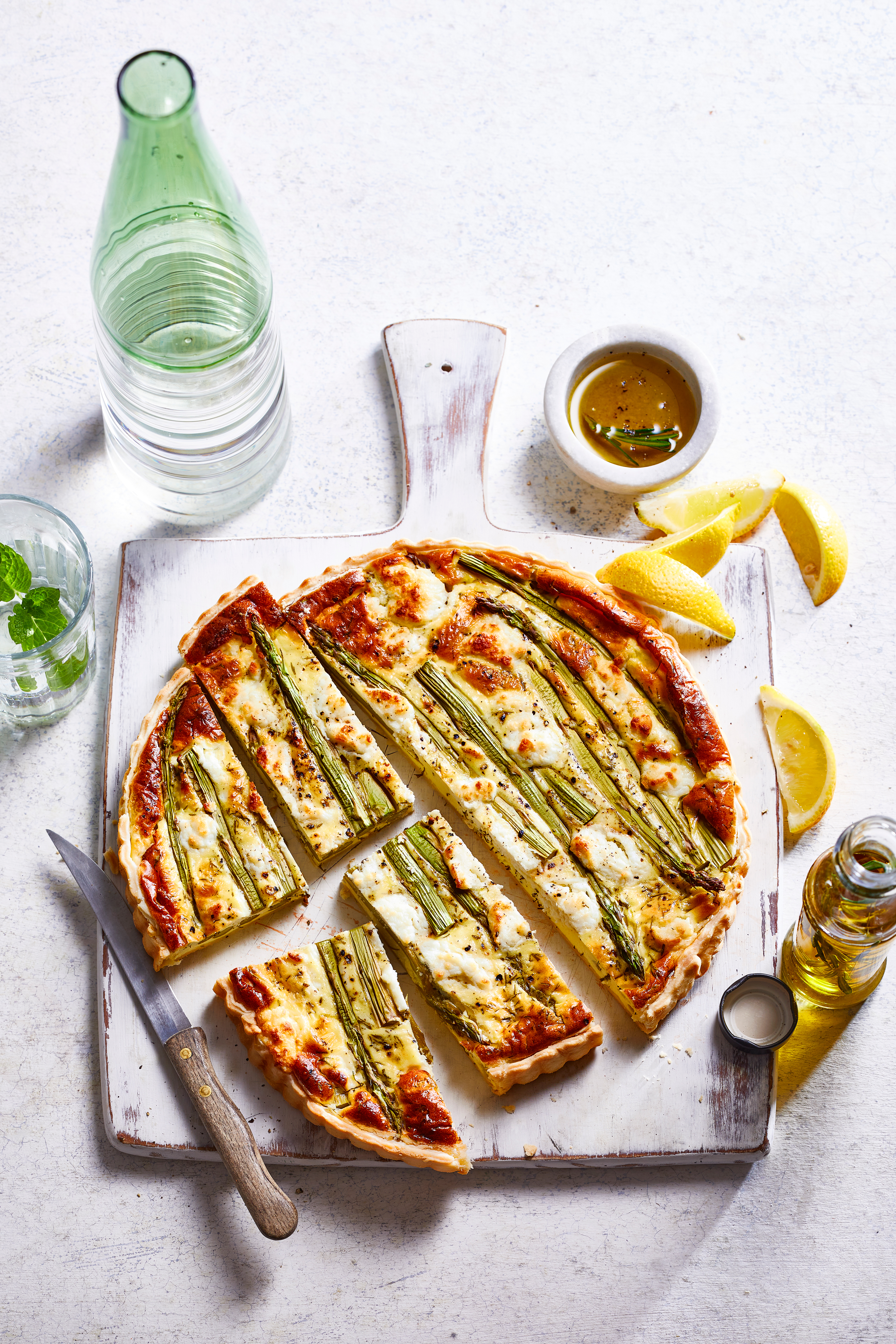 Quiche met groene asperges en geitenkaas