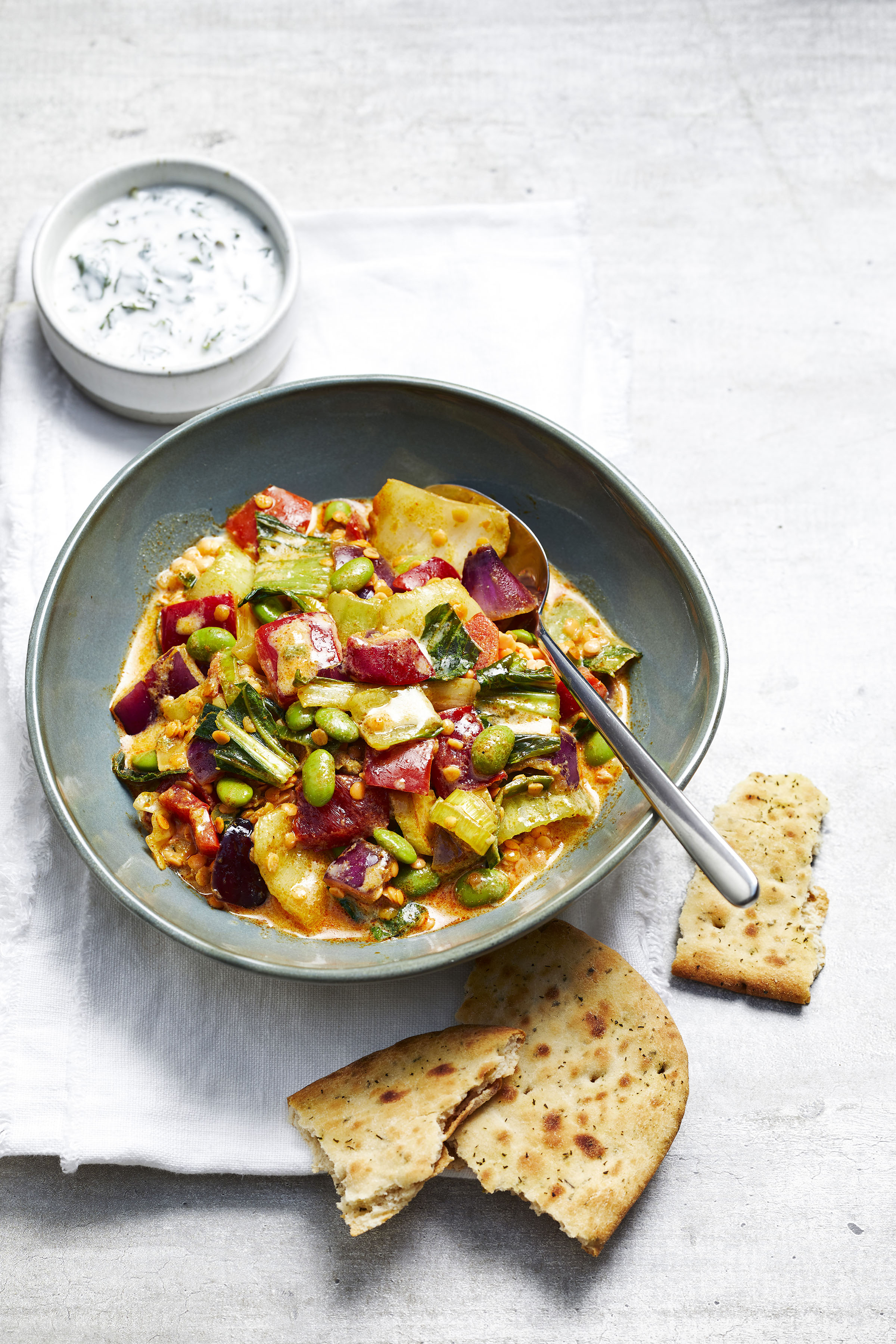 Linzencurry met naan