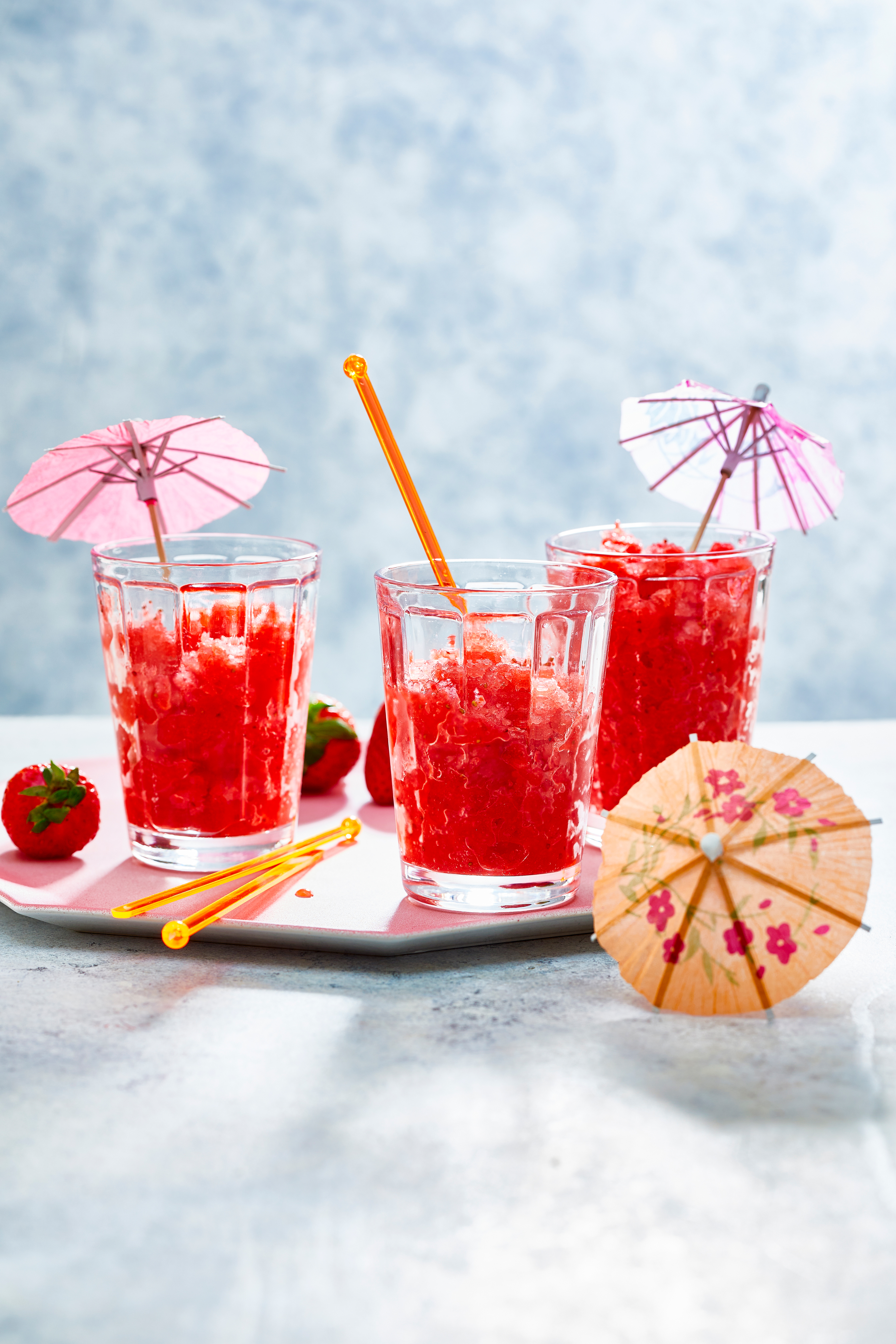 Rosé-aardbeiengranita