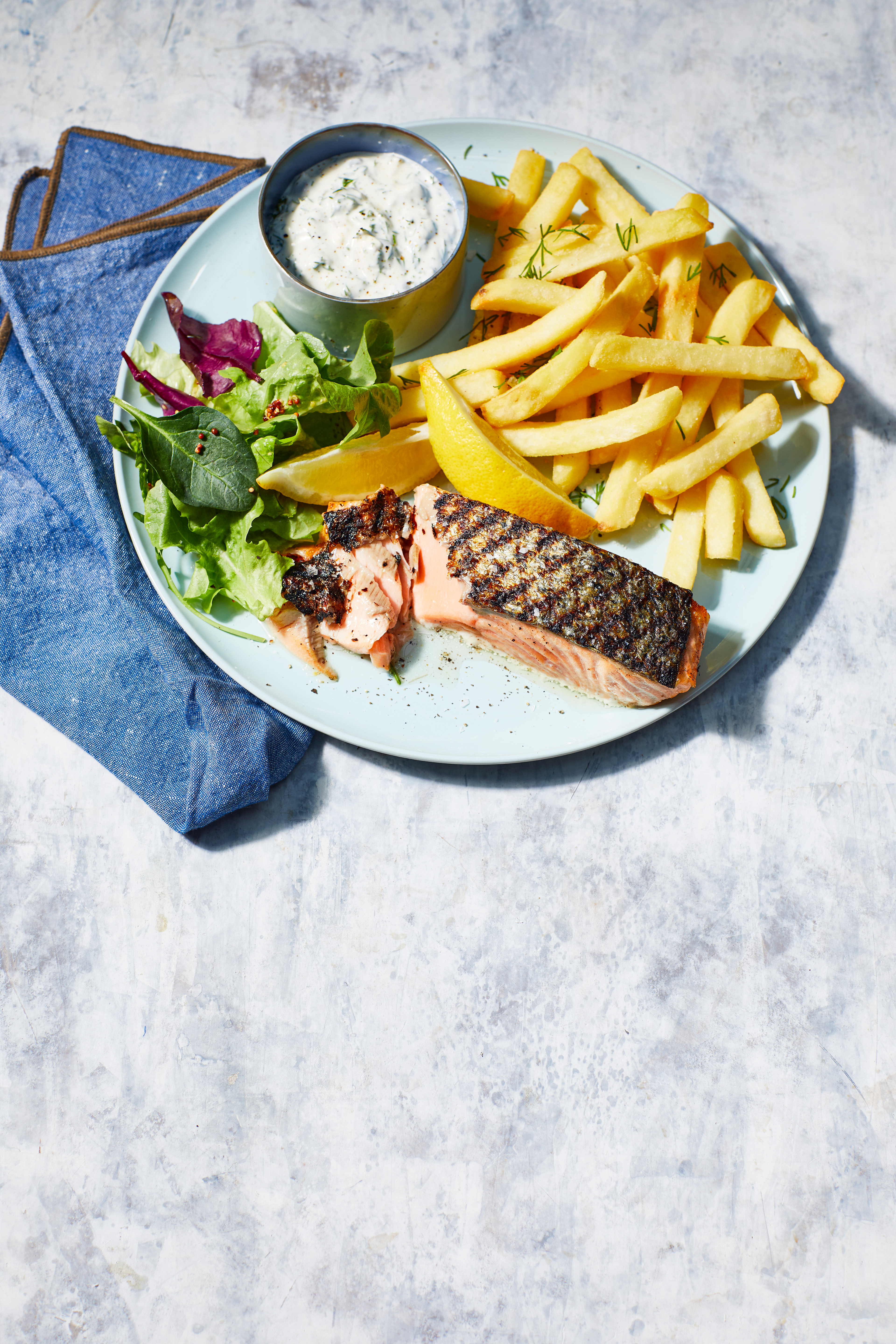 Geroosterde zalm met remouladesaus