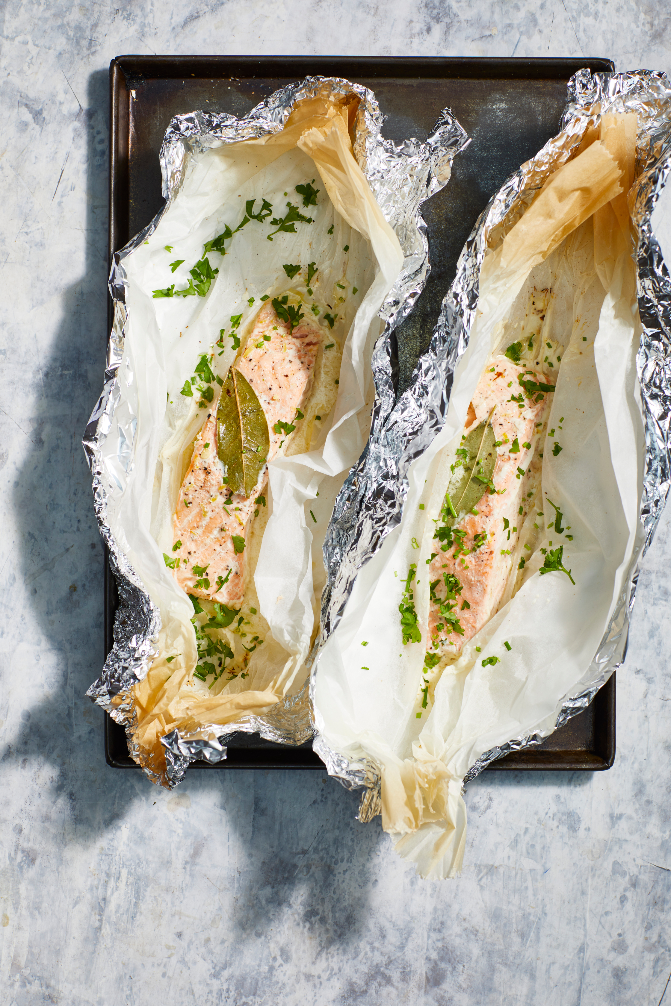 Zalmpakketjes met citroen en mascarpone