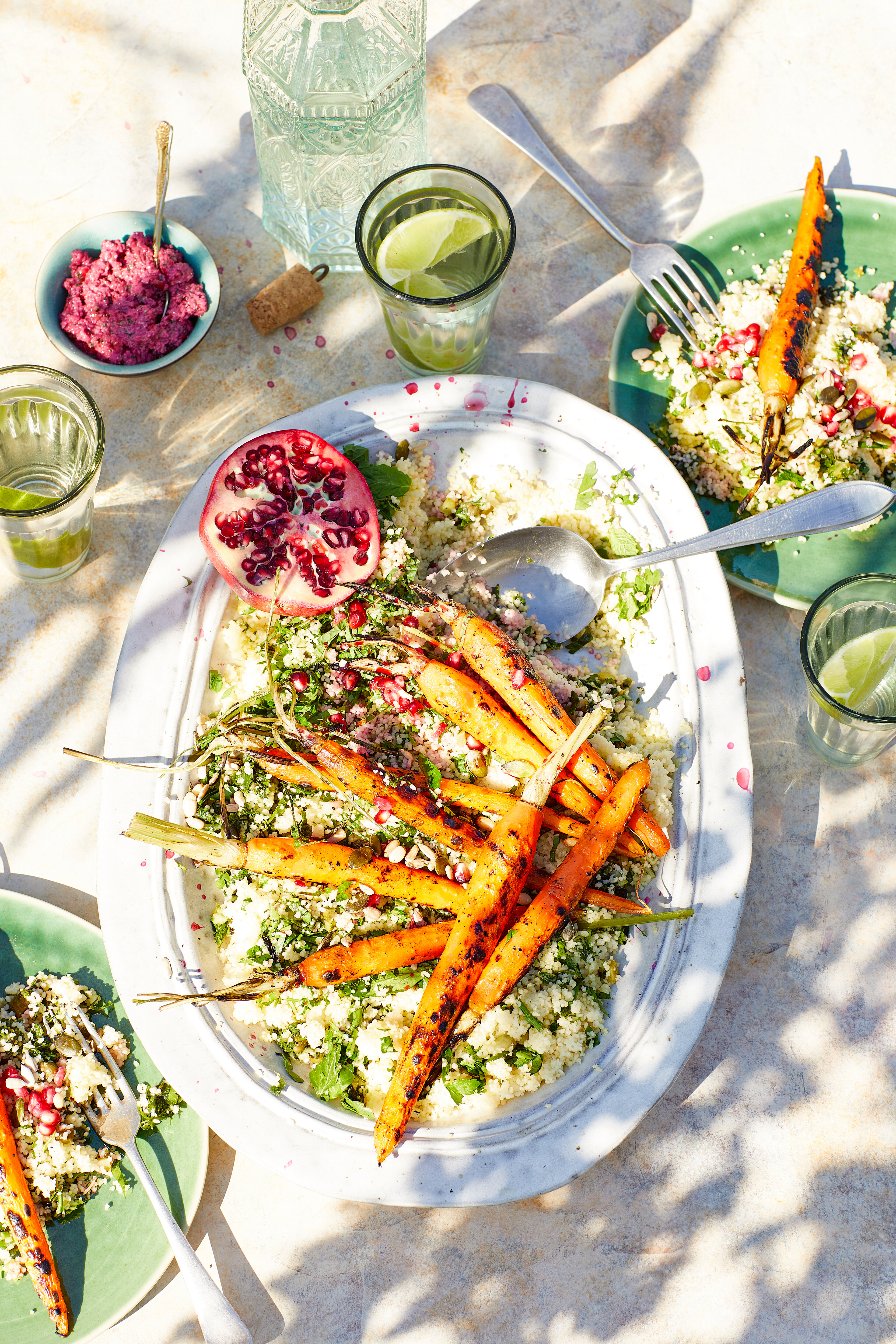 Geroosterde wortel met couscoussalade