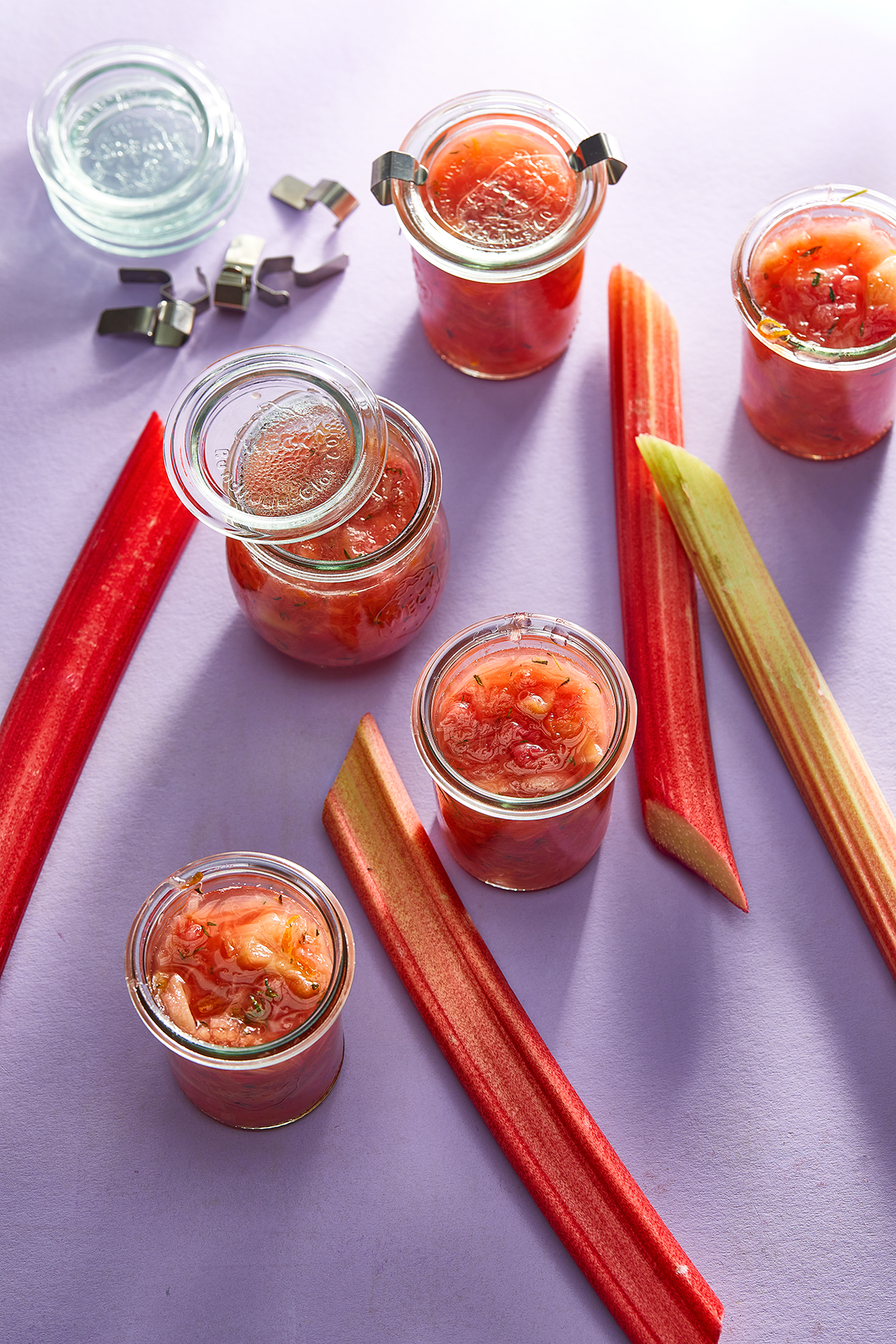 Rabarberjam met sinaasappel en tijm