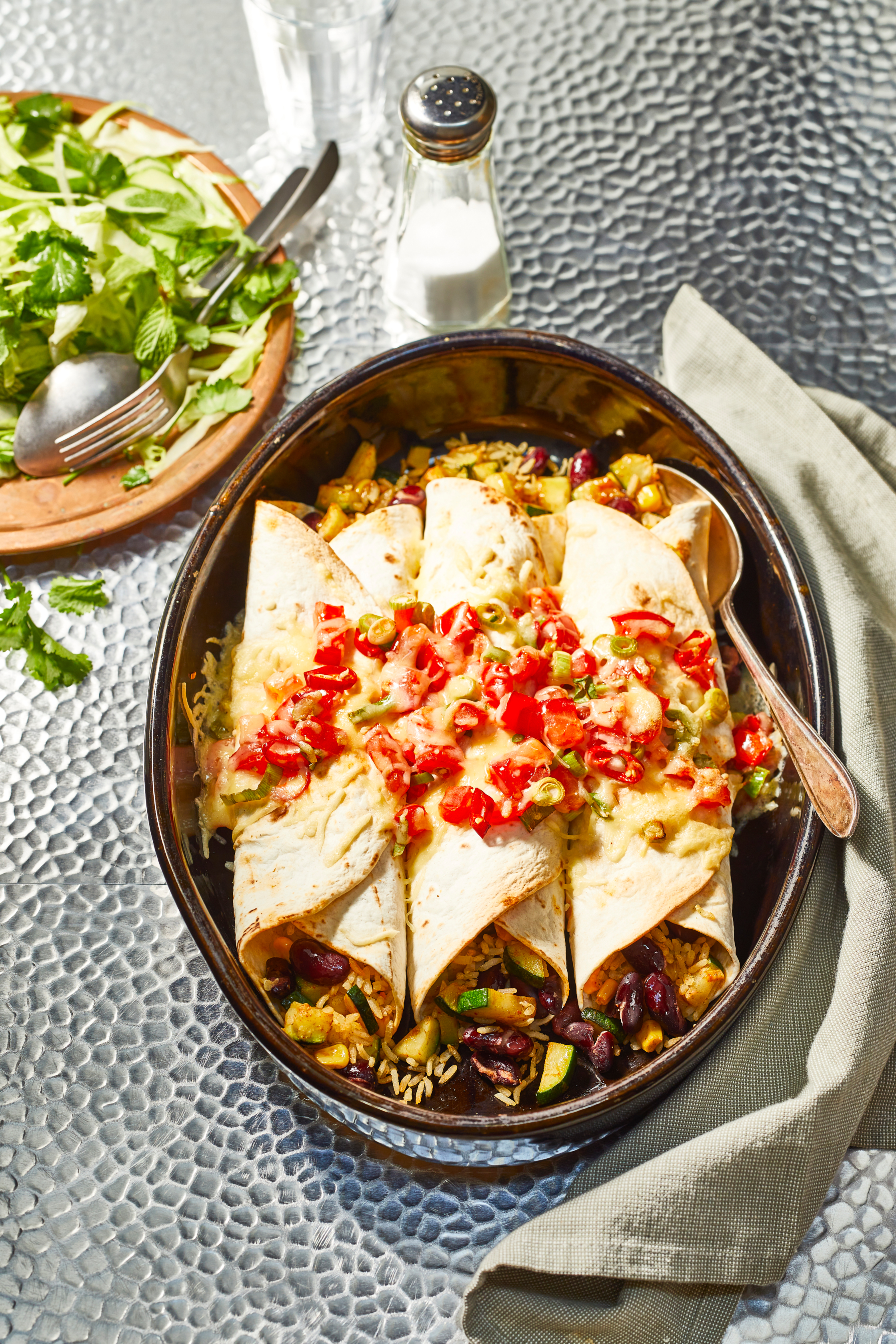 Gegratineerde enchilada's