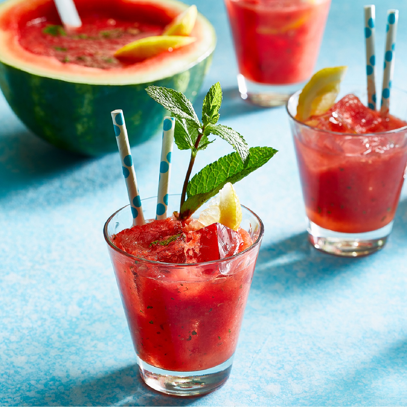 Watermeloen-aardbeienlimonade