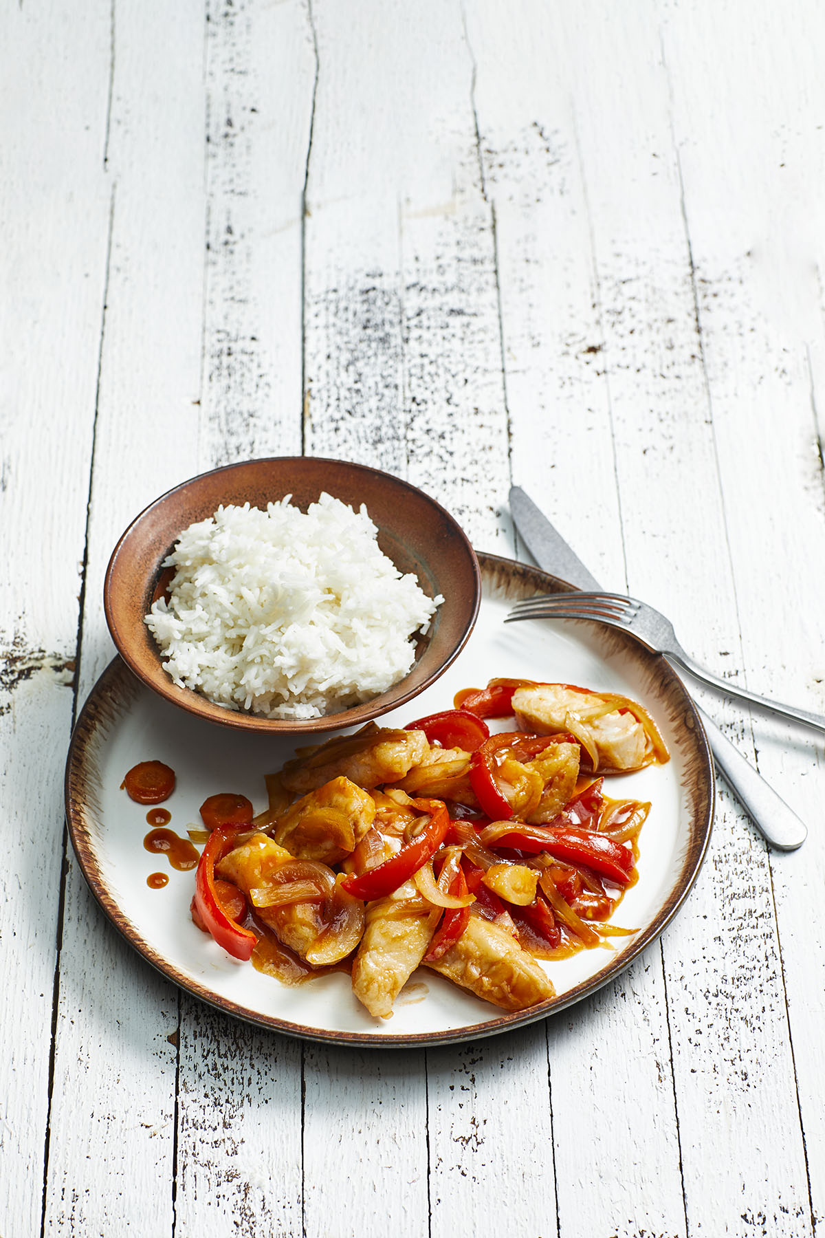 Visfilet in zoetzure saus