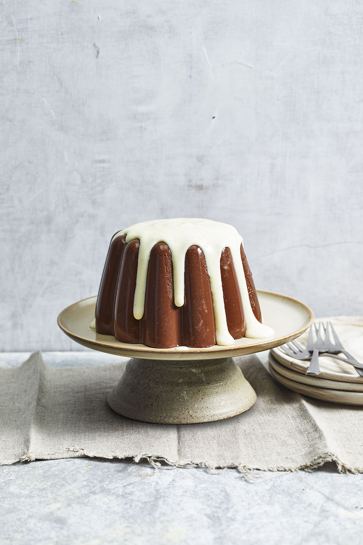 Chocoladepudding met vanillesaus