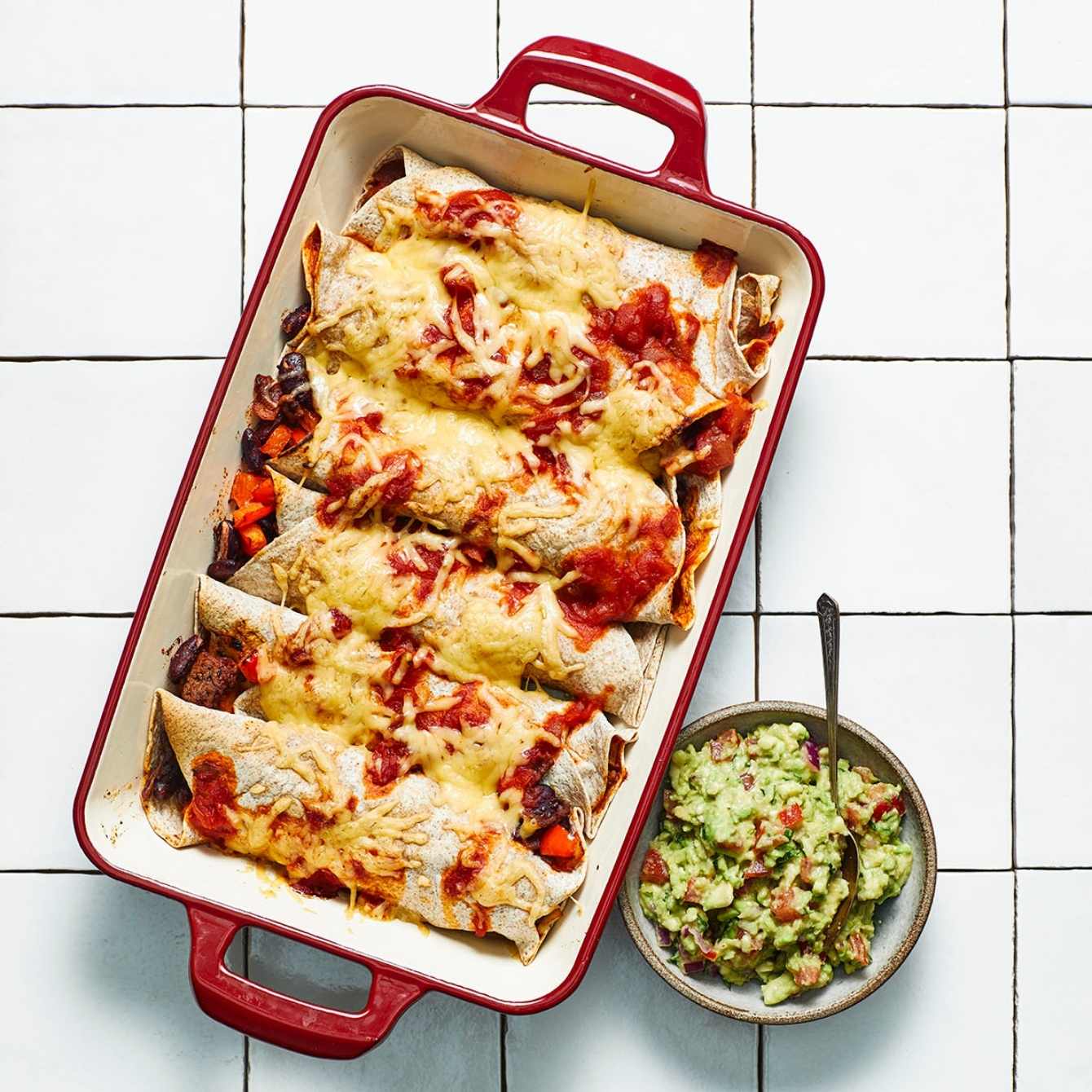 Mexicaanse gehaktwraps met guacamole