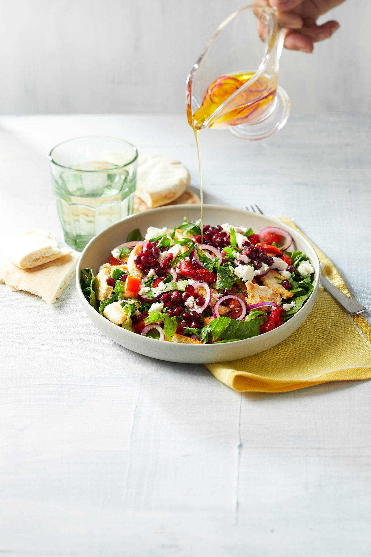 Libanese broodsalade met granaatappel