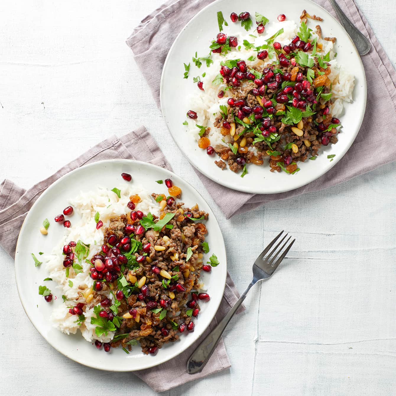 Libanese rijstschotel met granaatappel