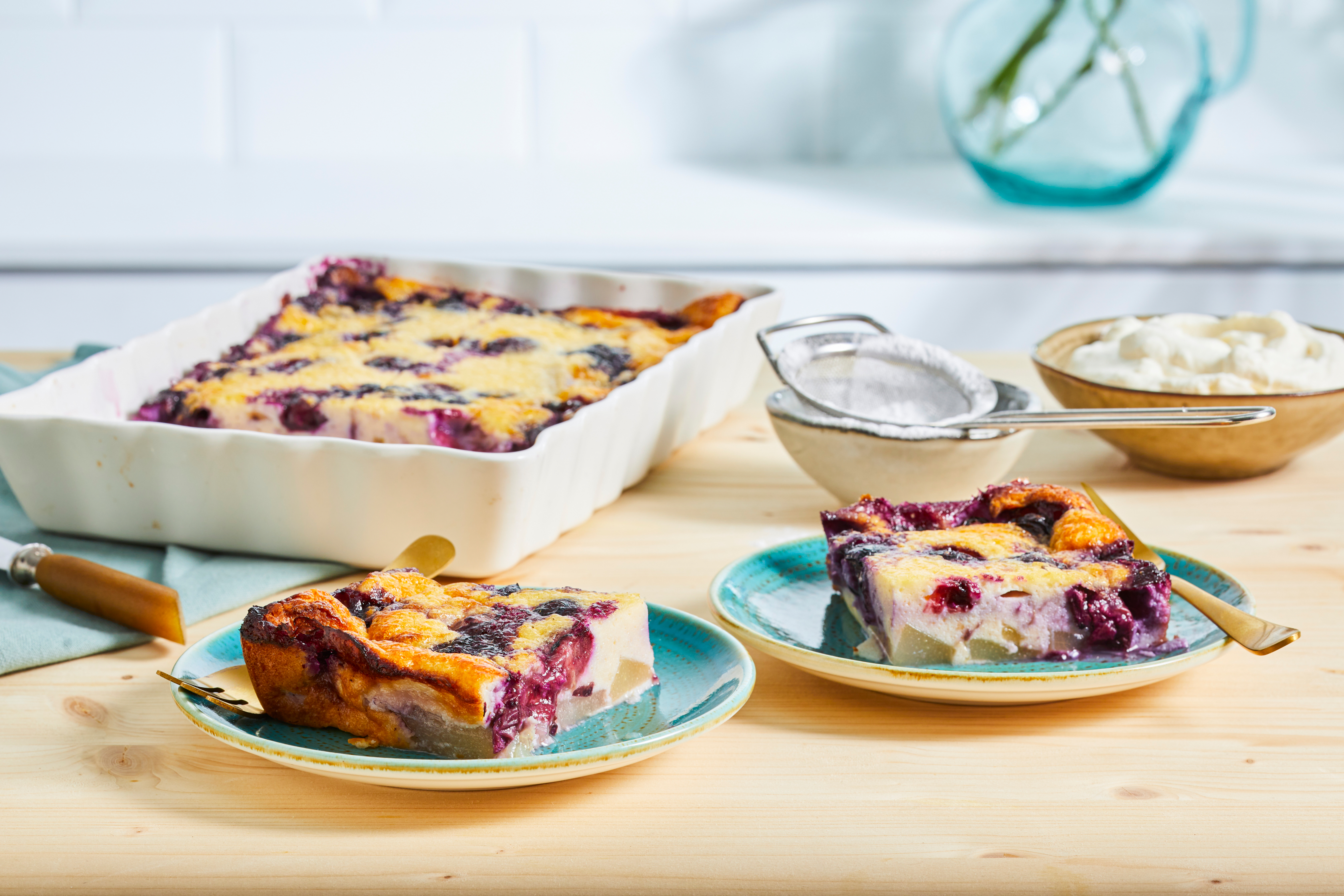 Clafoutis met vanilleyoghurt