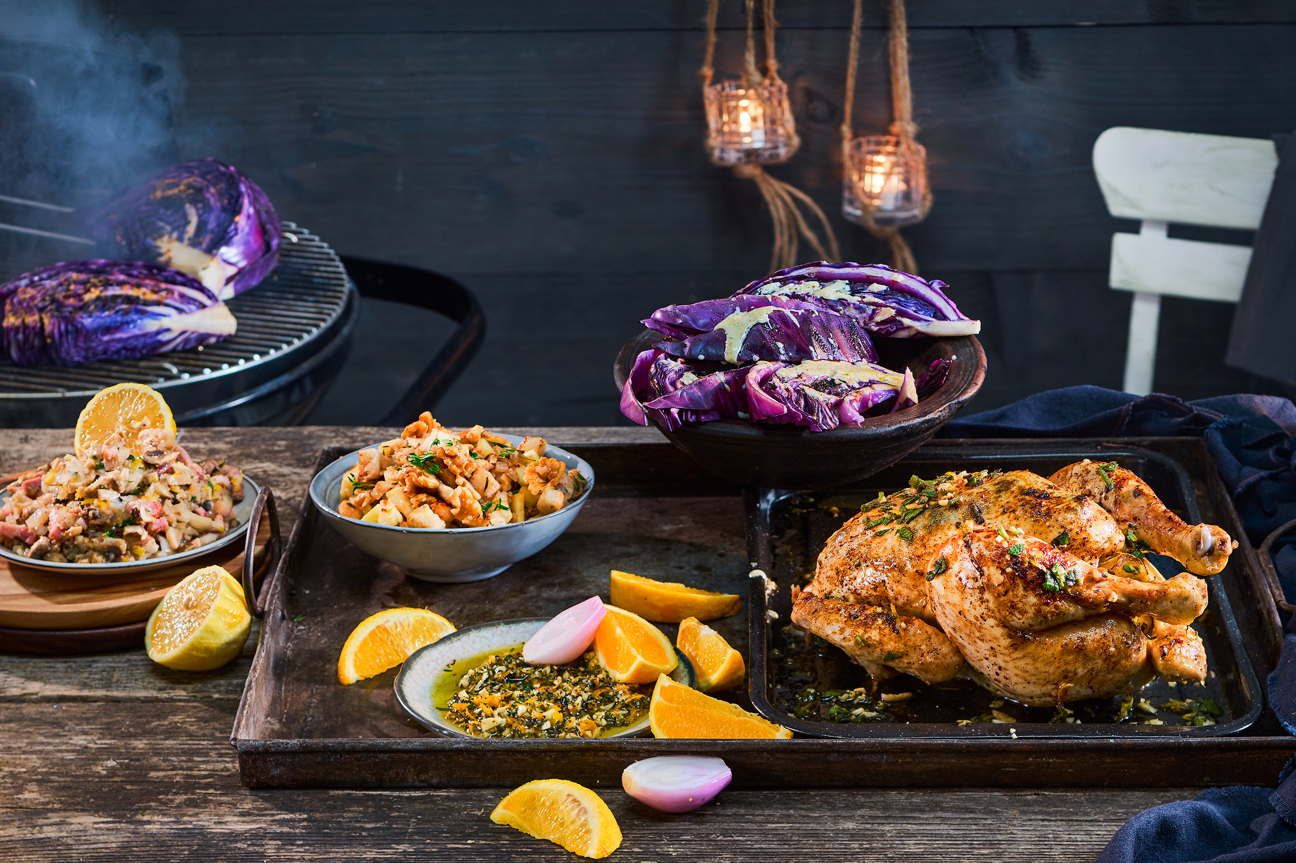 Champignon-tijmvulling met spekjes