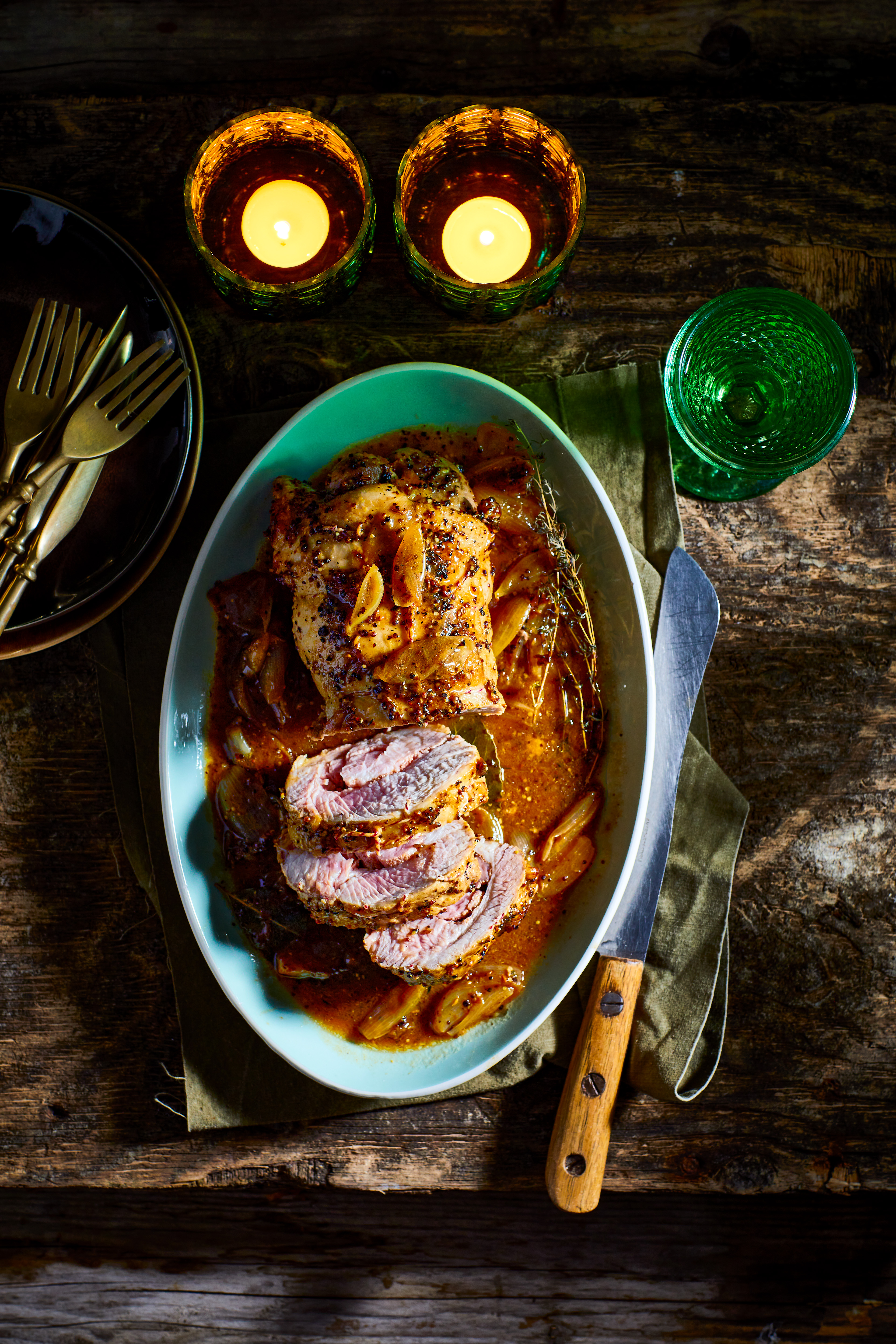 Varkensrollade met biersaus