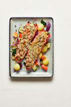 Gevulde paprika's met geroosterde groente