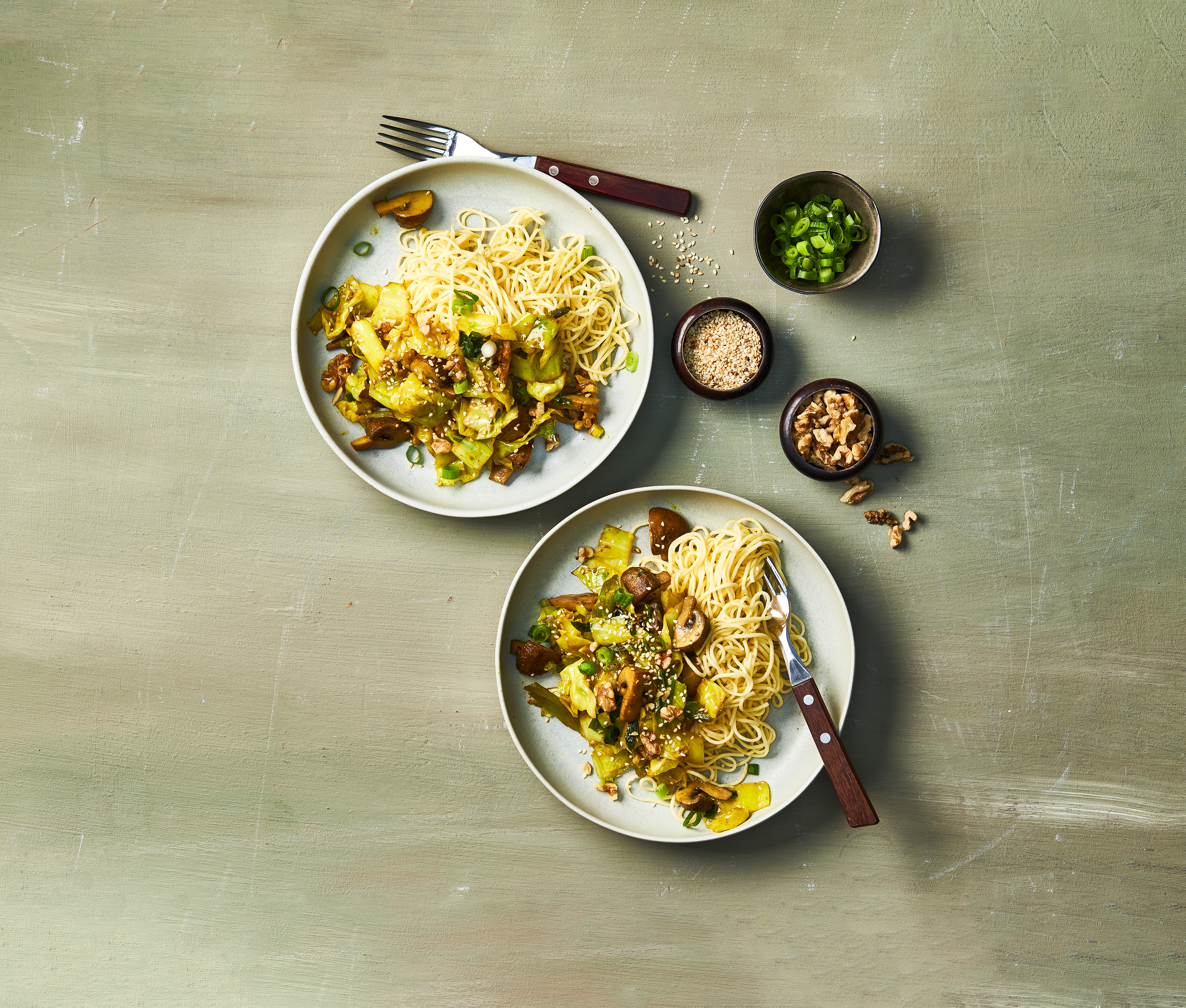 Spitskoolroerbak met champignons