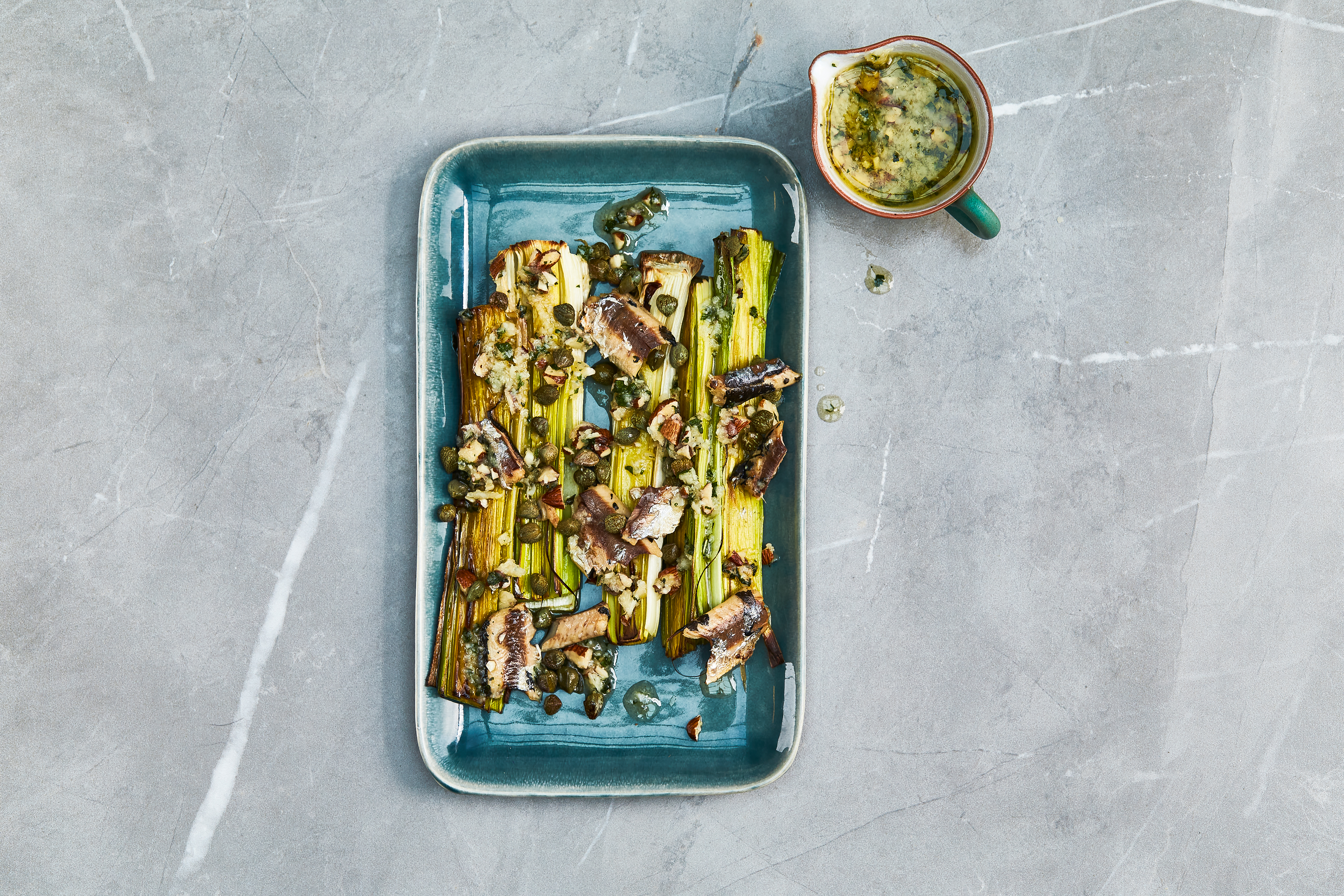Prei uit de oven met sardines