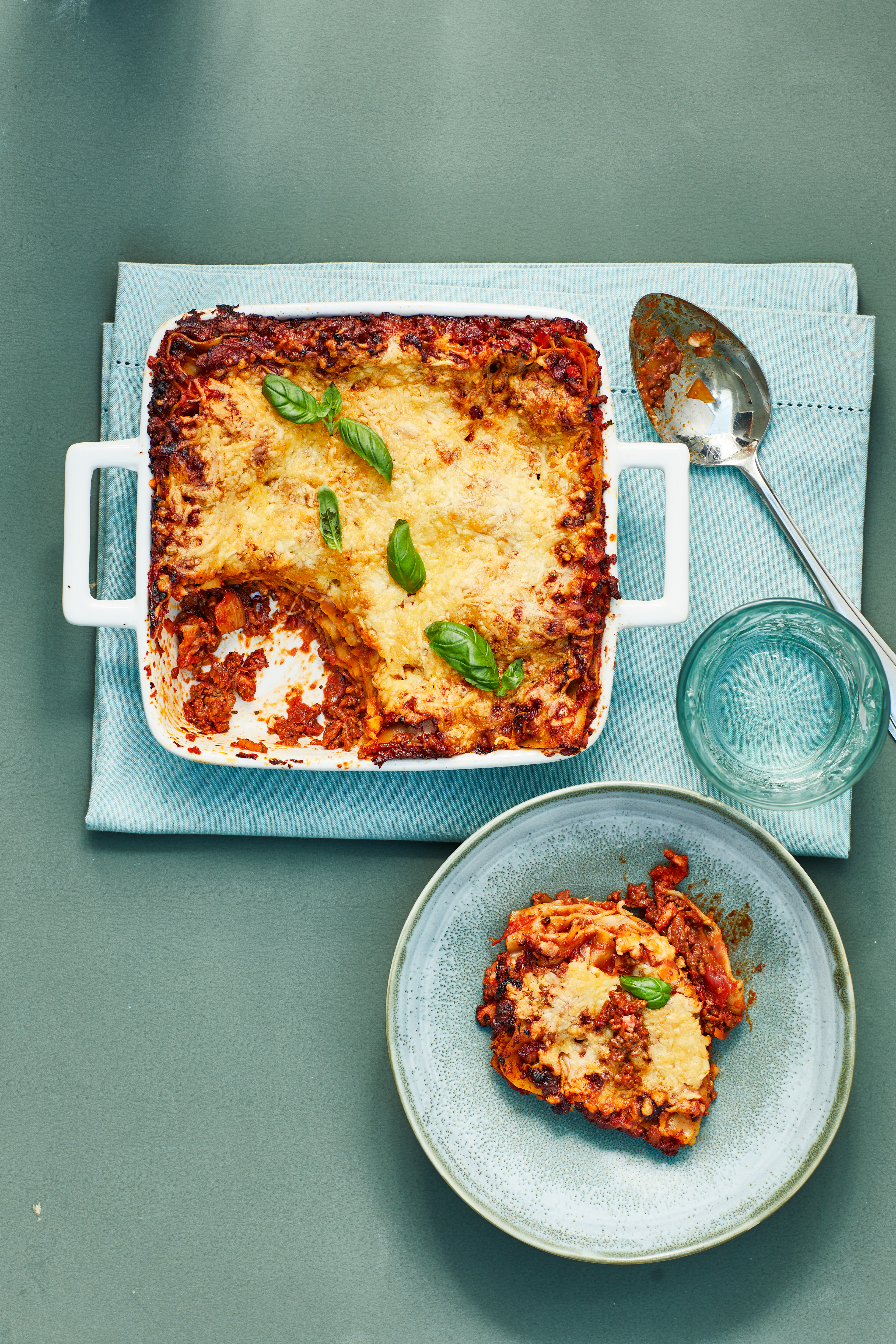 Lasagne met spekjes en rode wijn