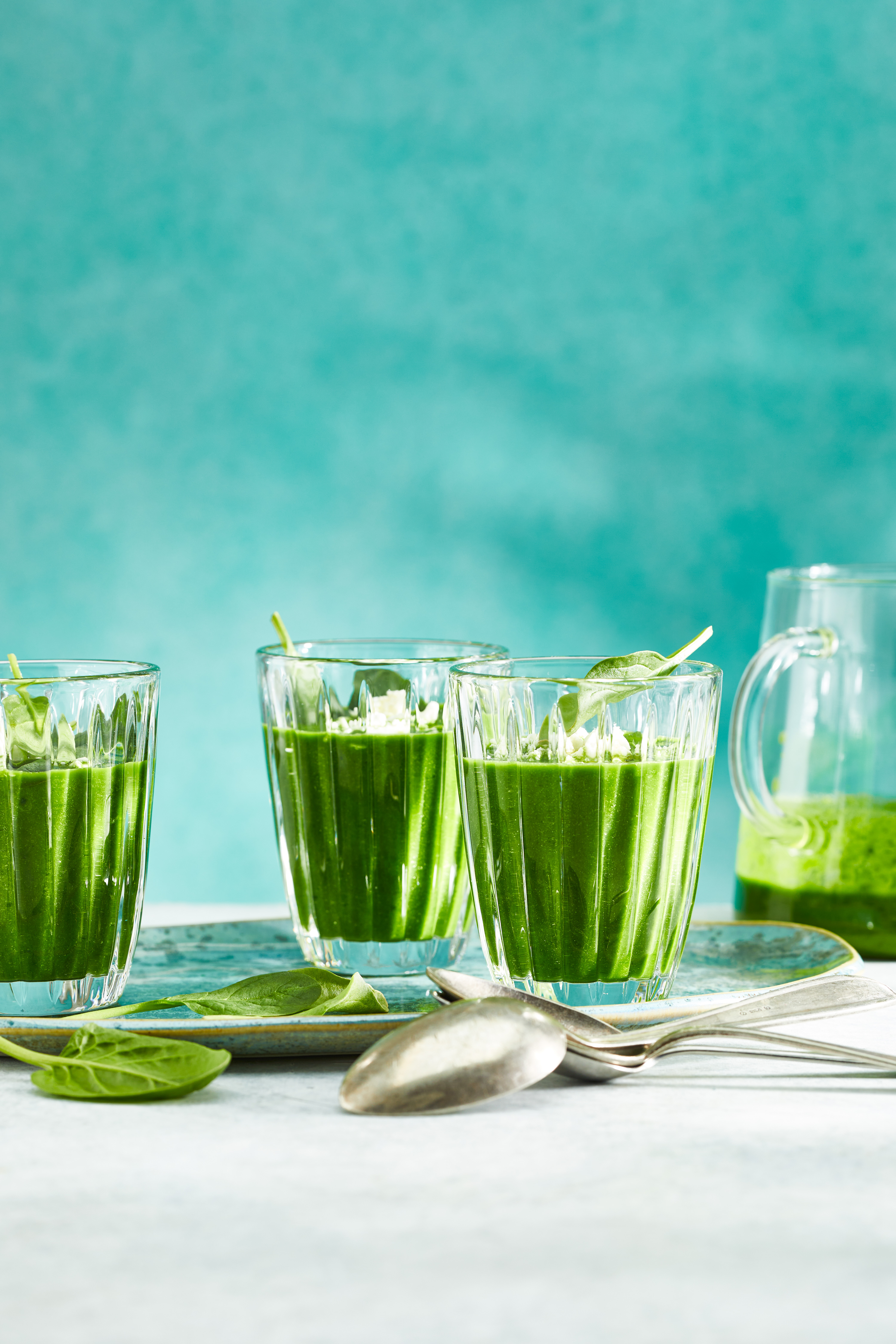 Romige koude spinaziesoep