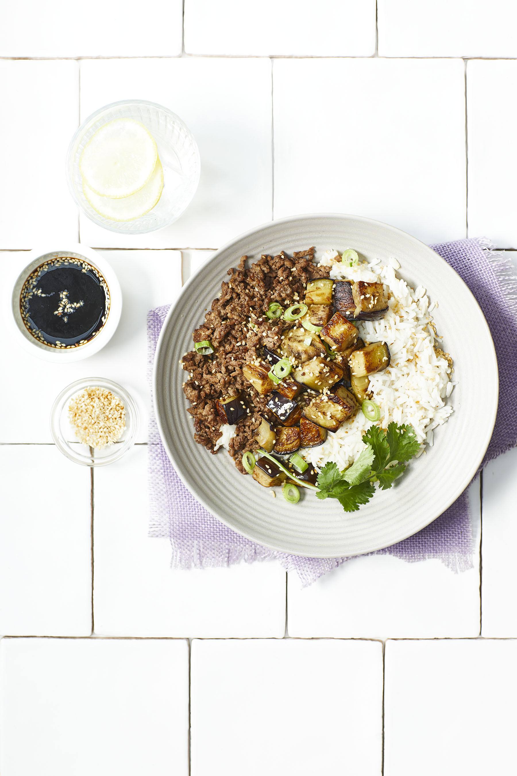 Chinese aubergine met gehakt en soja-knoflooksaus