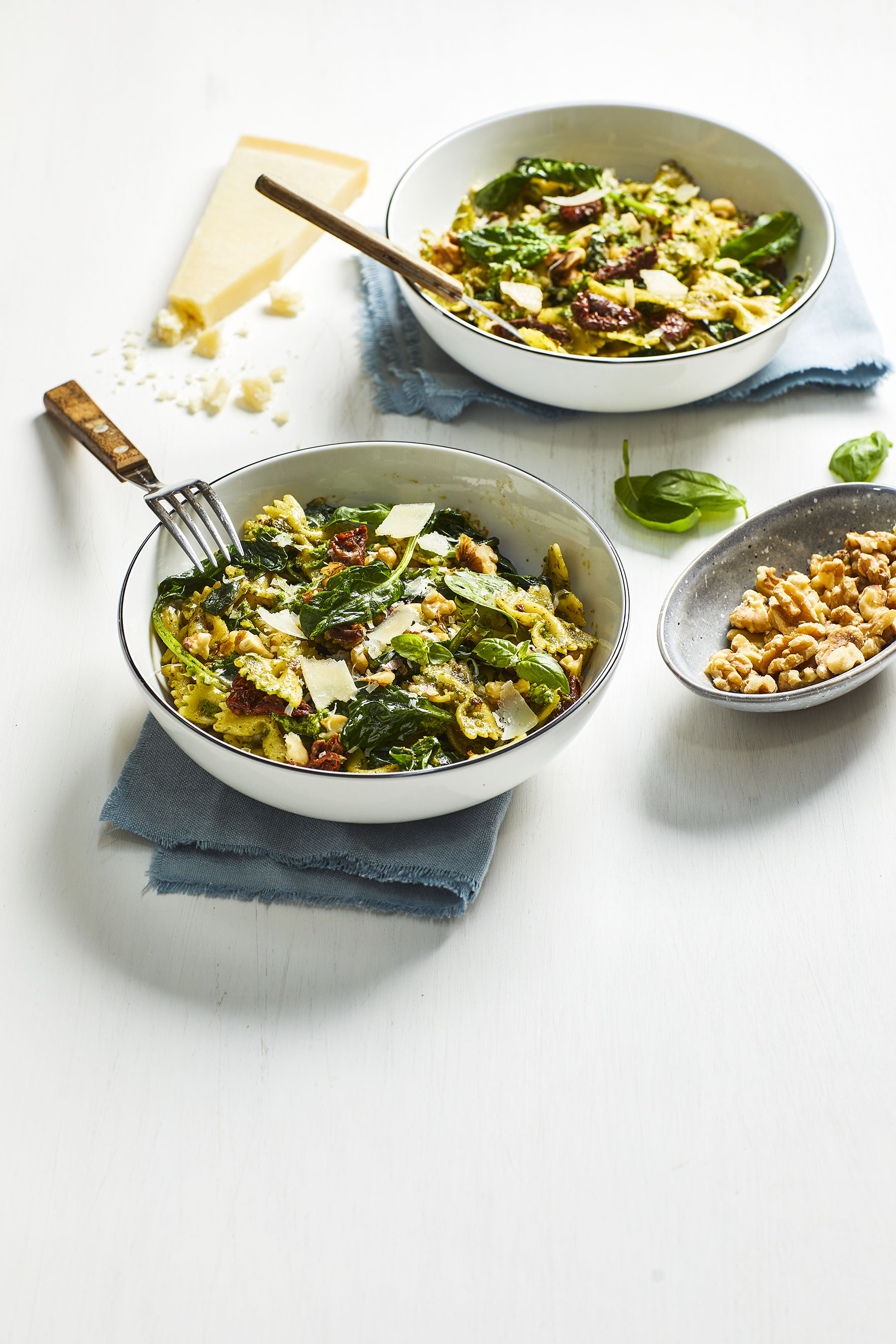 Farfalle met spinaziepesto