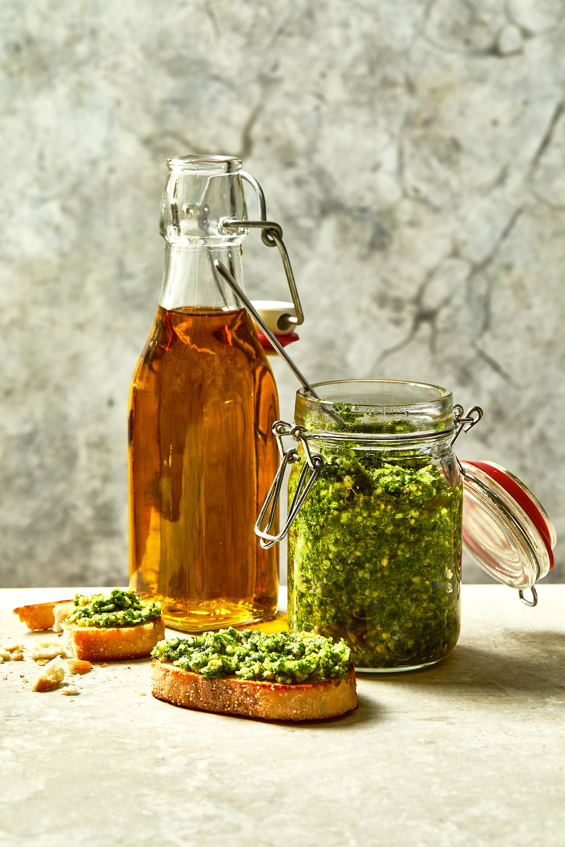 Hazelnootpesto met rucola en tijm